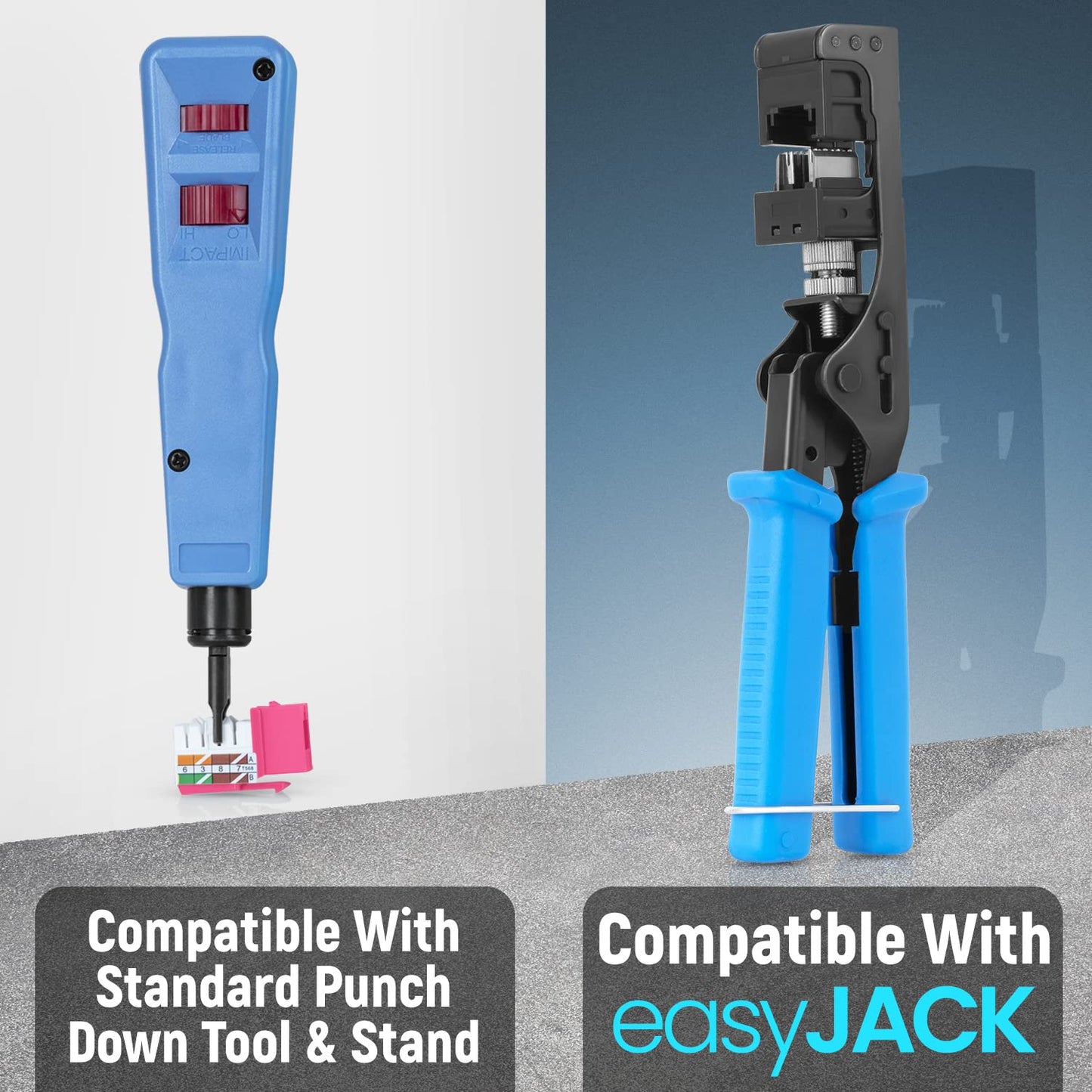 Everest 90° Angled RJ45 Cat6 Keystone Jacks 10-Pack in Pink - Slim Profile Female RJ45 Connectors - Cat 6 Keystone Jack - Compatible with 90° Angled Speed Termination Tool - easyJACK (B094WB91H3)