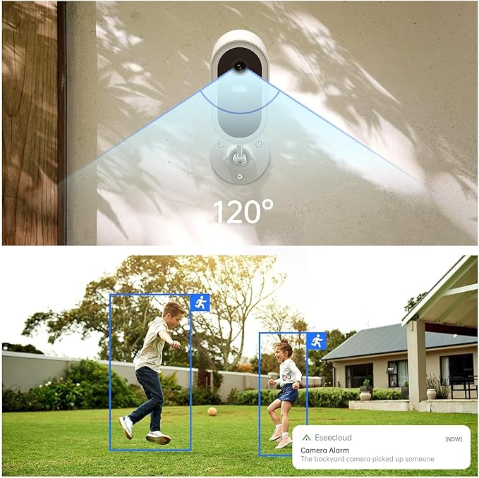 Security Cameras Wireless Outdoor, 2K Battery Powered WiFi Camera with AI Motion Detection, Spotlight & Siren Alarm, Color Night Vision, 2-Way Audio, Waterproof Indoor/Outdoor Surveillance