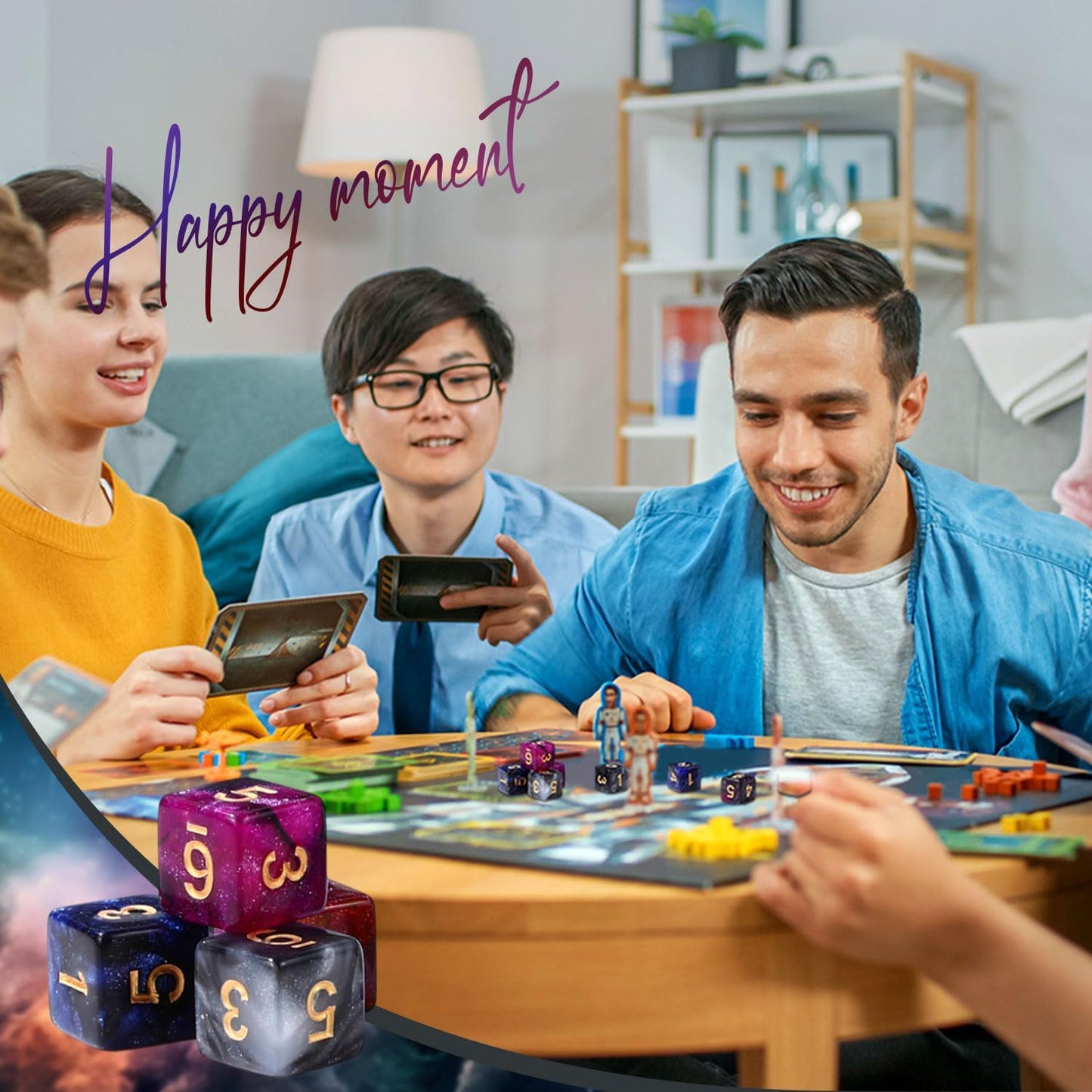 Poen 40 Pcs 16mm Dice Set Bulk, 6 Sided Standard Colored Dices with Numbers, D6 Polyhedral Games Dice for Board Games, Parties (Vibrant Color)