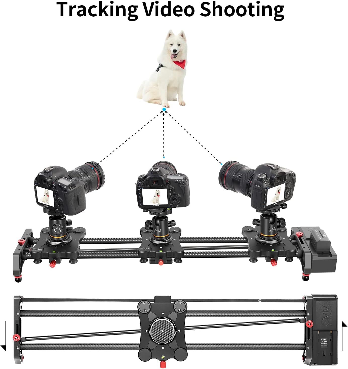GVM Motorized Camera Slider,31" Wireless Carbon Fiber Dolly Rail Camera Slider with APP Control, Motorized Time Lapse and Video Shot Follow Focus Shot and 120 Degree Panoramic Shooting