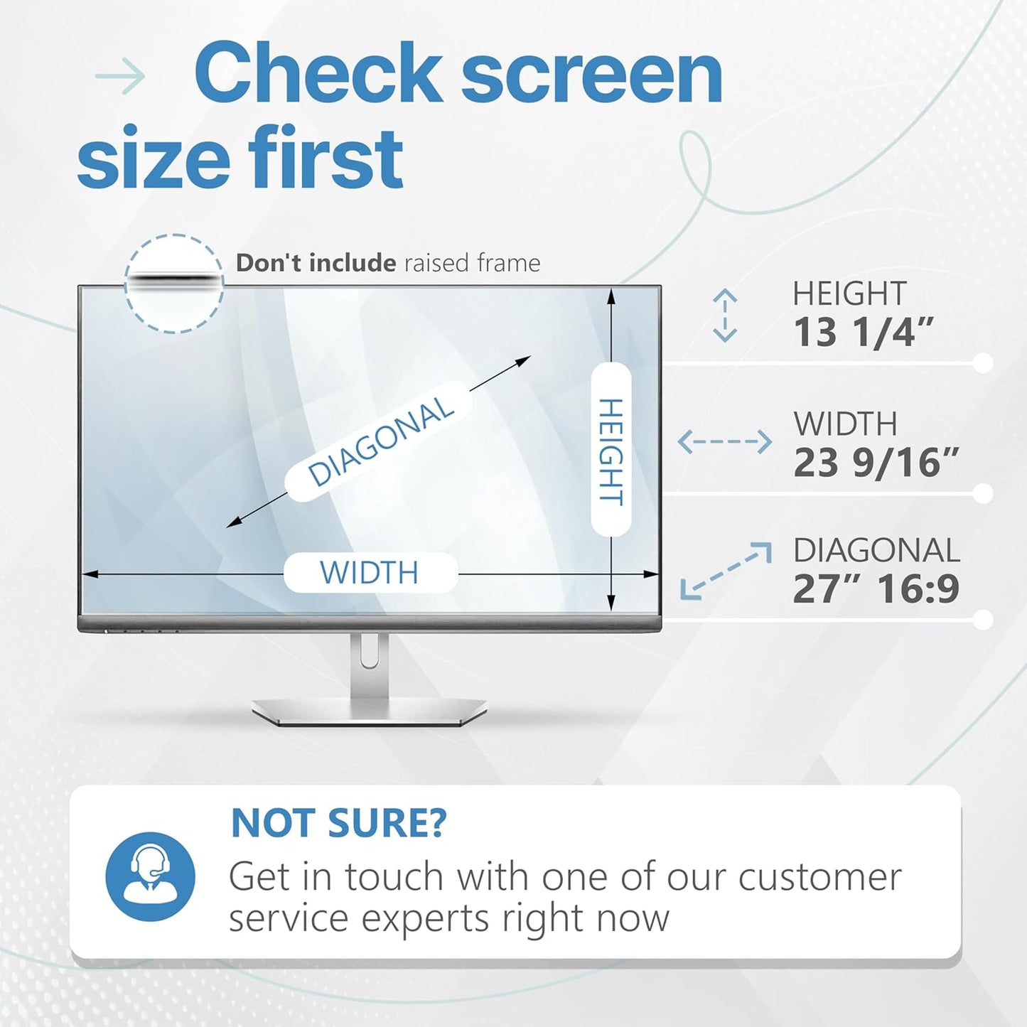 VINTEZ [2 Pack] 27 Inch 16:9 Privacy Screen for Computer Monitor and Laptop - Anti Glare Protector Film Blue Light Filter Eye Protection - Computer Screen Privacy Shield