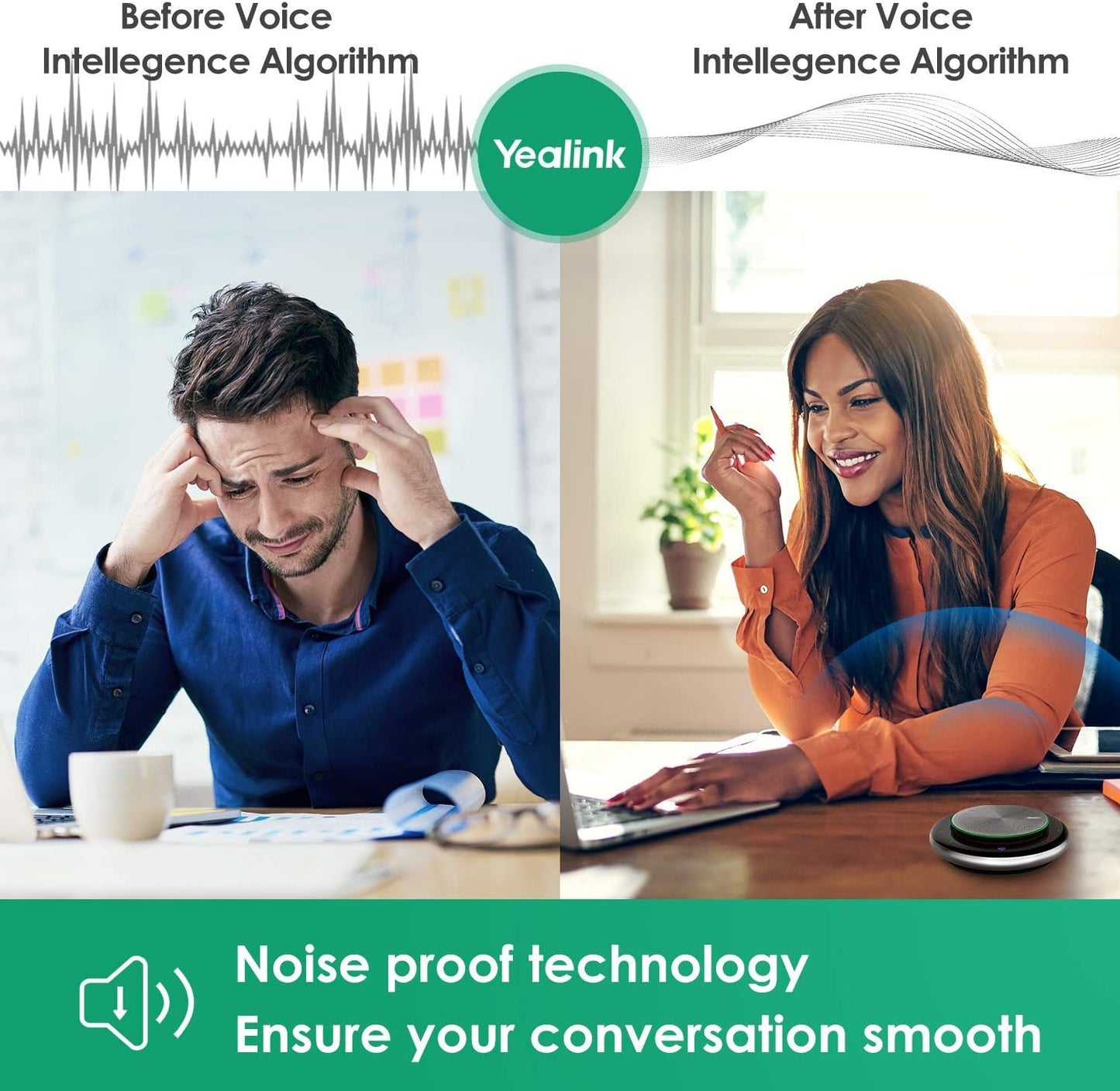 Yealink Teams Certified Speakerphone Wireless Speaker with Microphone Bluetooth for Conference Meeting CP700 Noise Reduction Home Office 360° Voice Pickup (Package Without dongle)