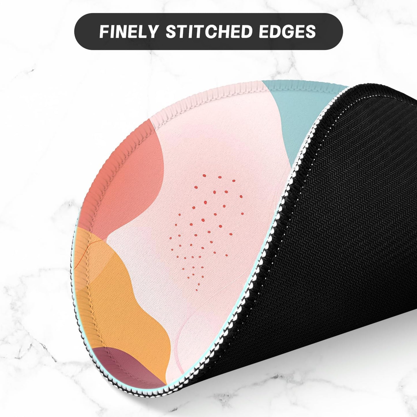 ITNRSIIET Round Mouse Pad with Stitched Edge Premium-Textured Waterproof Non-Slip Rubber Base Desktop Protection Mat Diameter 8.7 inches, Art Style Pattern