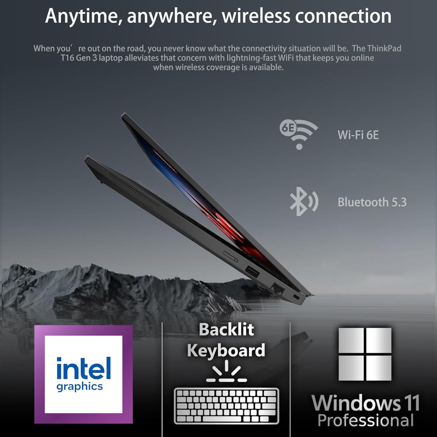 Lenovo ThinkPad T16 Gen 3 Business Laptop 16” FHD+ Display, Intel Ultra 5-125U (Beats i7-1355U), 64GB DDR5 RAM, 1TB SSD, 5MB Webcam, WiFi 6E + BT, RJ-45, HDMI, Win 11 Pro, 3 Yr Wty, AI Copilot, Black