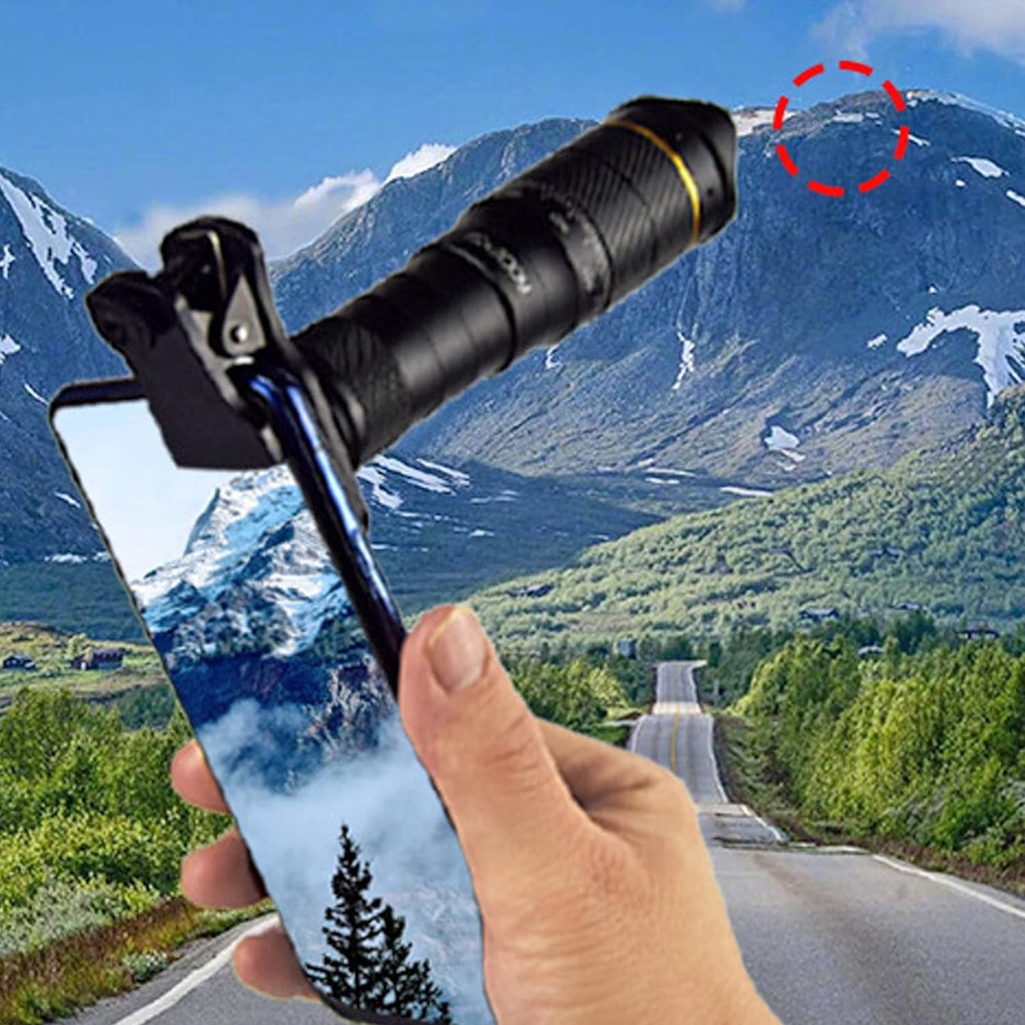 Portable 32X Phone Camera Lens HD Zoom Lens Clip On, Double Adjustment Eyepiece System, Large Aperture Objective Lens, Multiple Use Modes, Widely Applicable for Photo Video