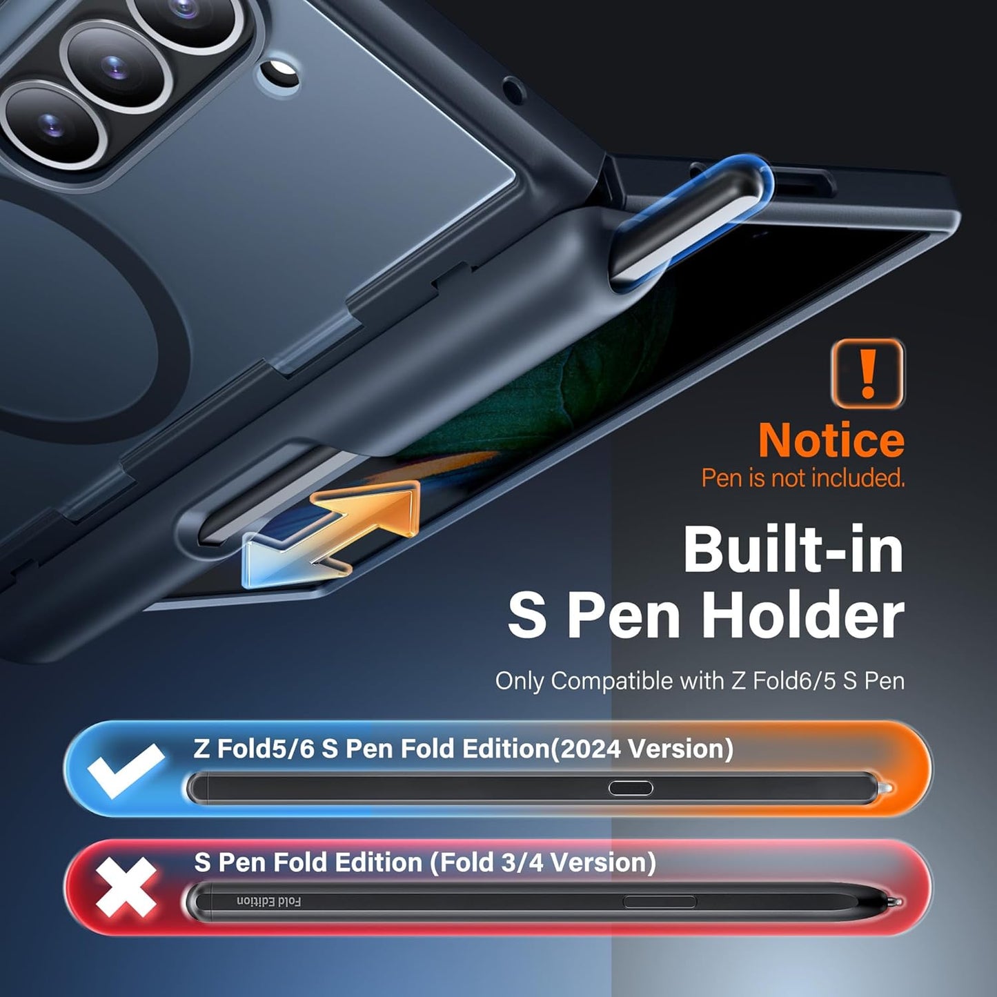 MOBOSI for Z Fold 6 Case with Privacy Screen Protector [Compatible with Magsafe], [Built-in Kickstand&Full Body Hinge Protection] Shockproof Phone Cover for Samsung Galaxy Z Fold6, Black