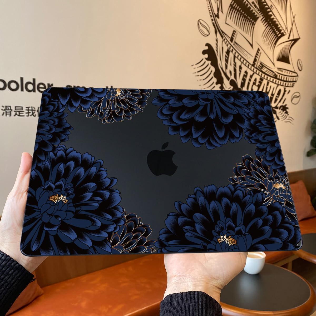 Teryeefi for MacBook Pro 13 inch Case Release 2016-2022, Fits Model A2338 A2251 A2289 A2159 A1989 A1708 A1706, Design Pattern Slim Cover+Keyboard Cover for 13 inch MacBook Pro M2 M1, Chrysanthemums