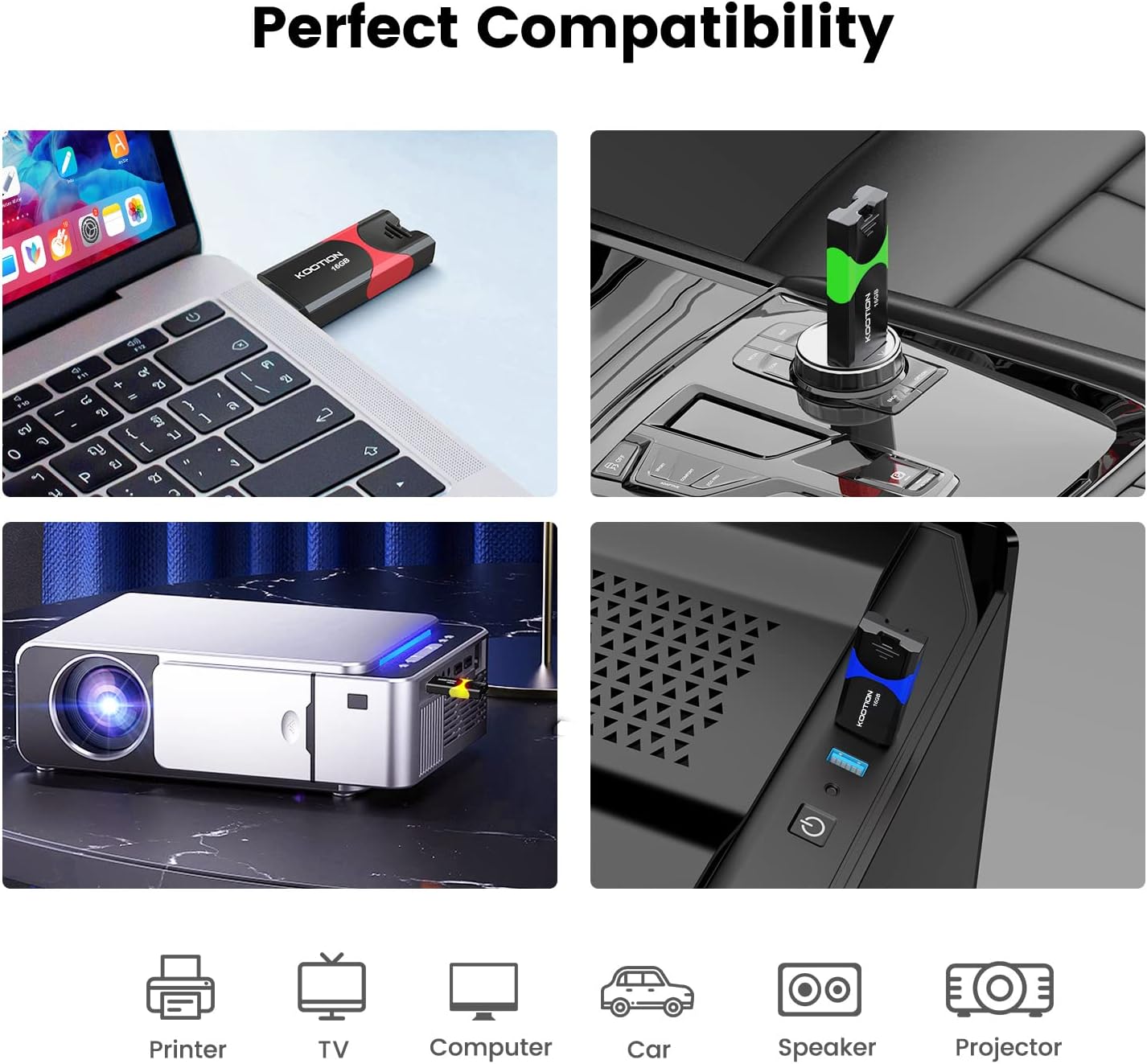 USB 3.0 Flash Drive KOOTION 10 Pack 16GB USB 3.0 Thumb Drive Retractable 16G Zip Drive Ultra High Speed USB Stick Jump Drive Rugged Memory Stick with LED Indicator for Data Storage and Transfer