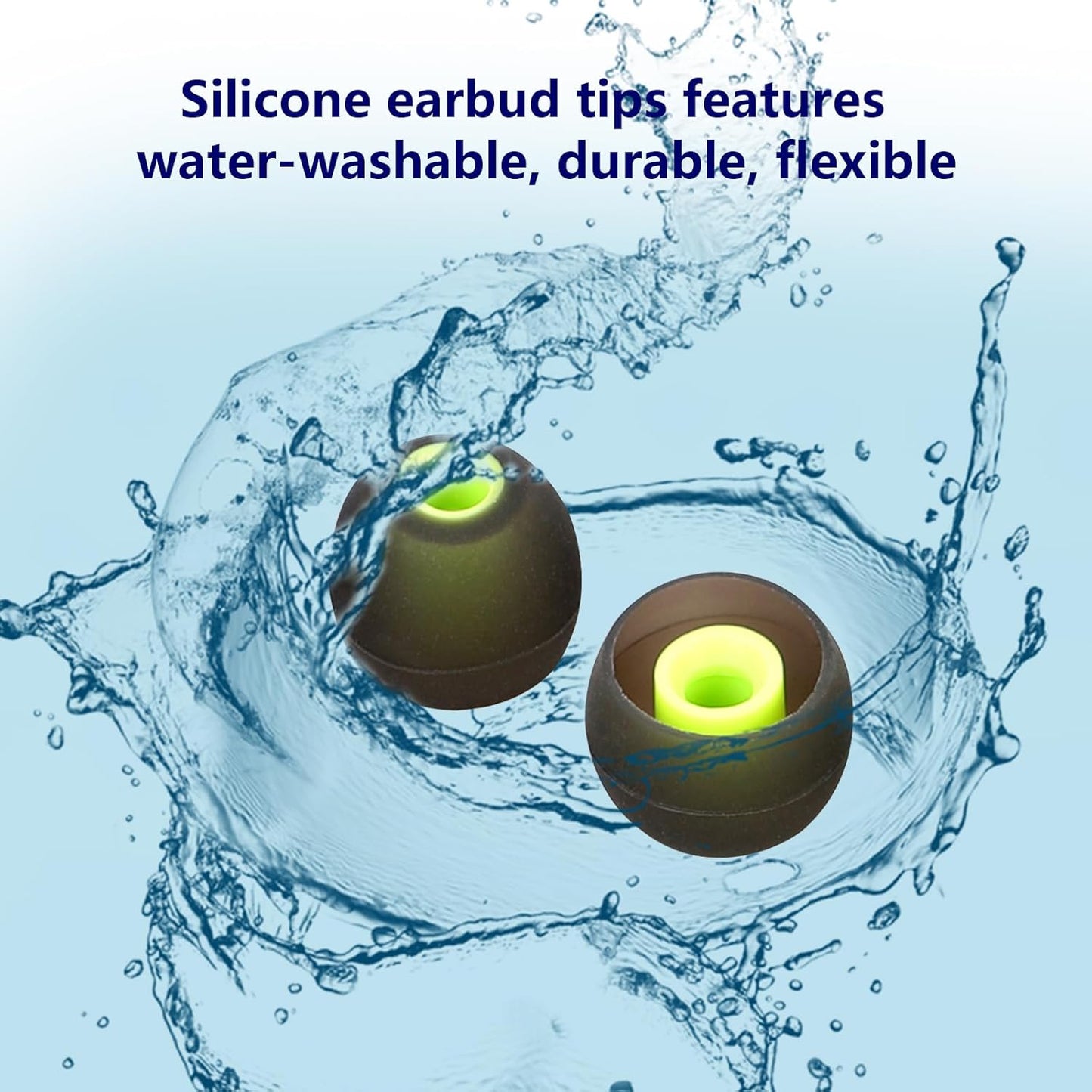 Silicone Replacement Earbud Tips for In-Ear Headphones (Inner Hole 3.8mm-5.1mm) - 9 Pairs, S/M/L