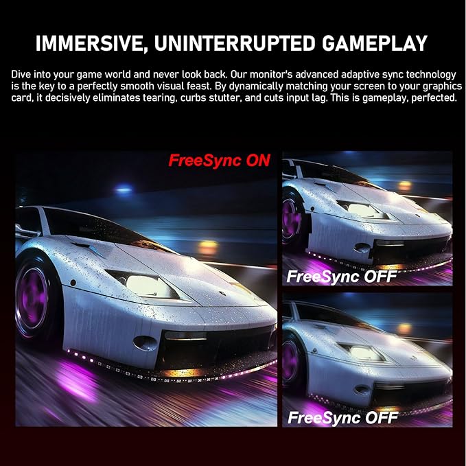 Gawfolk 27 Inch Gaming Monitor QHD (2560x1440), 260Hz, IPS Panel, 1ms Response Time, G-Sync & Freesync Compatible,Wall Mount Compatible 75 * 75mm,Black