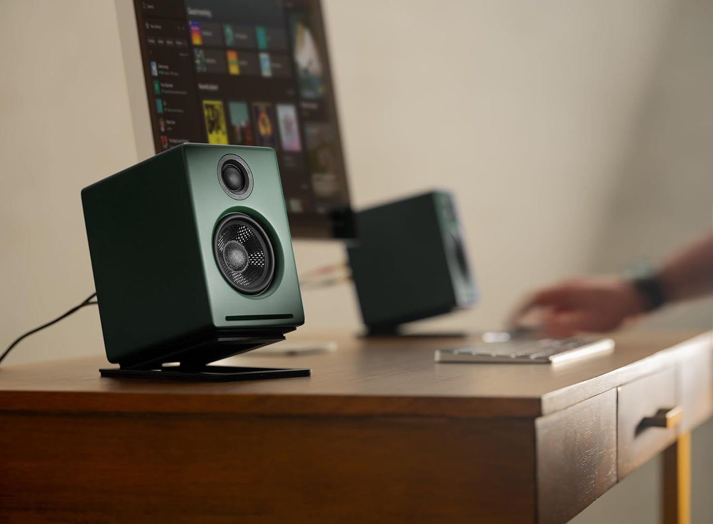 Audioengine A2+ Desktop 24 Bit Limited Edition Wireless Bluetooth Desktop Speakers - 60W Computer Speakers for Music and Gaming Accessories