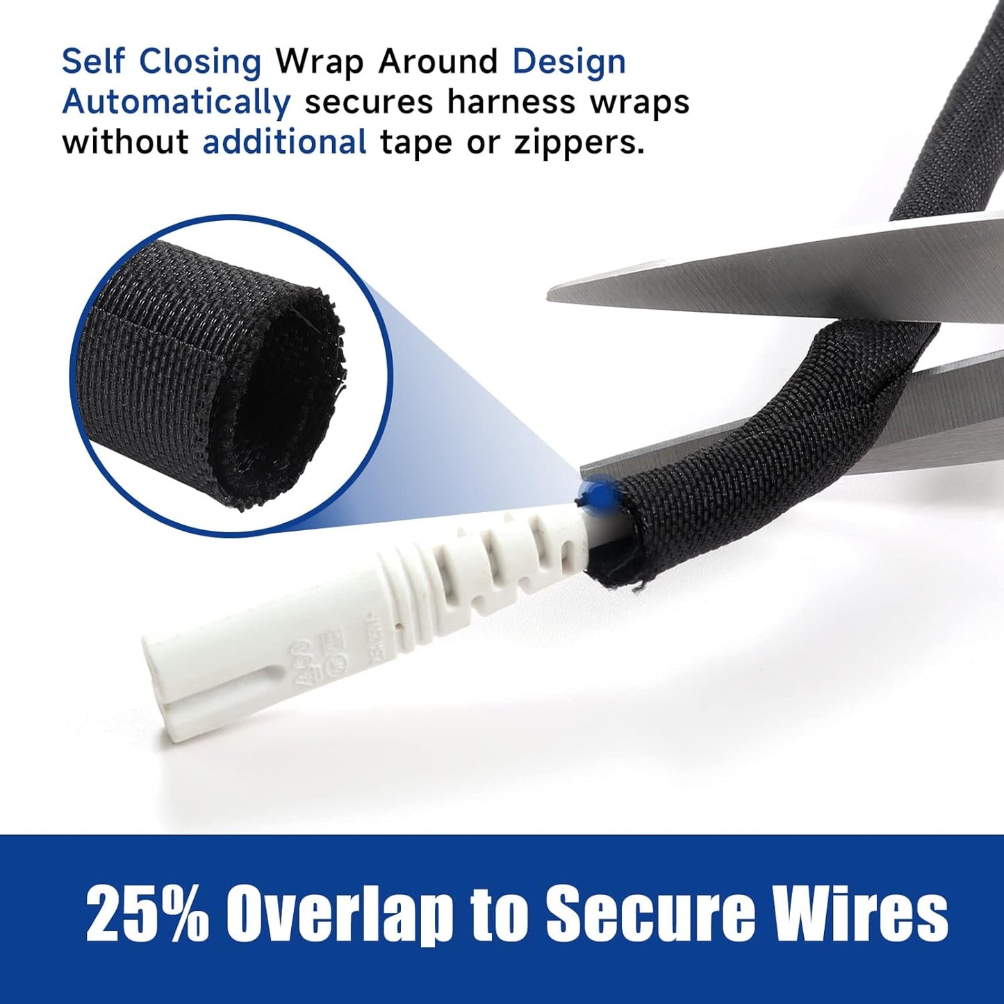 Black-Braided-Wire-Loom, Mesh Woven Self Wrap Split Sleeving for Automotive Wires/Audio Video Cable/Multi-Cable Strings (1" - 16 Feet)