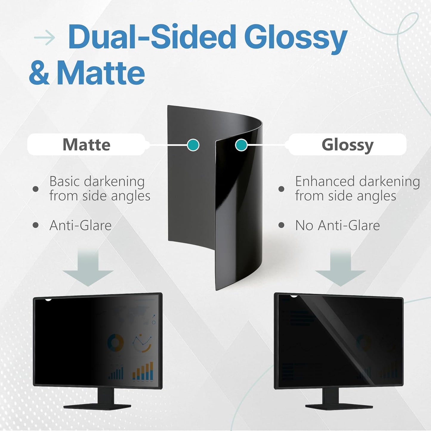 VINTEZ [2 Pack] 21.5 Inch 16:9 Privacy Screen for Computer Monitor and Laptop - Anti Glare Protector Film Blue Light Filter Eye Protection - Computer Screen Privacy Shield