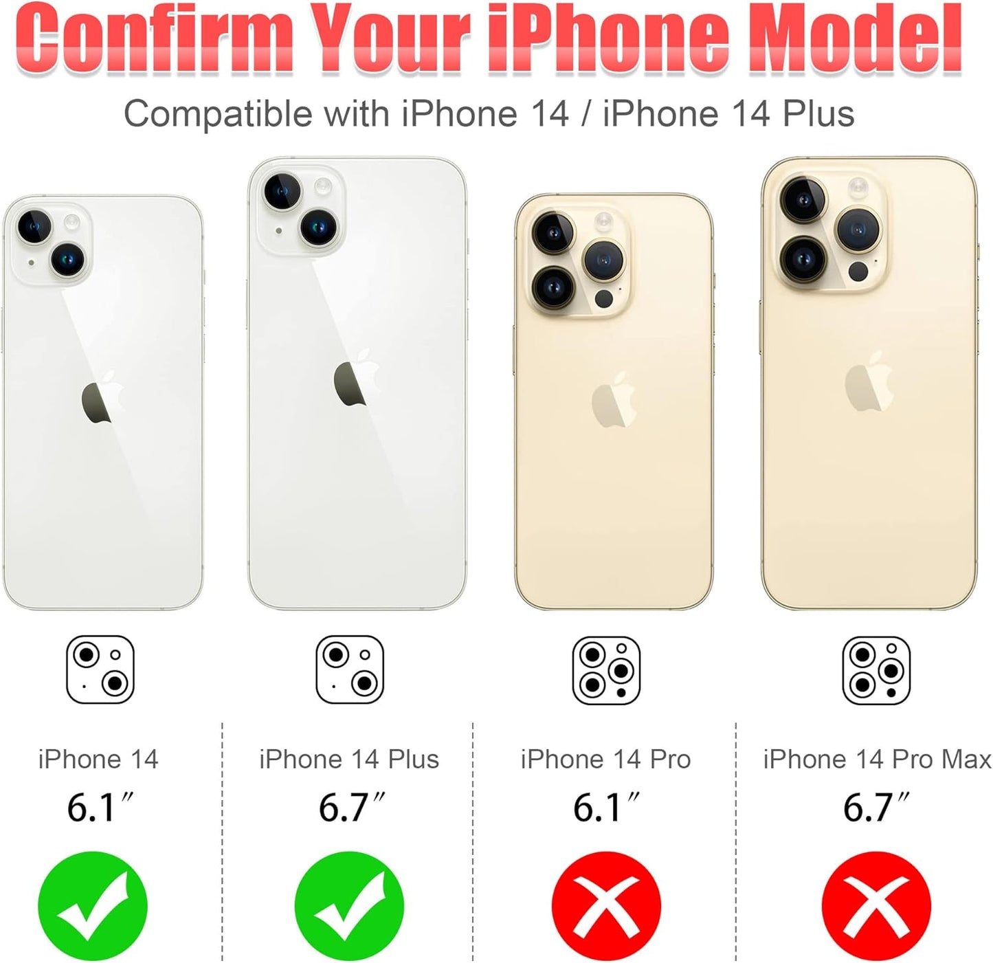 AGVEE 3+3 for iPhone 14 6.1" / 14 Plus 6.7" Camera Lens Protector, Bling Diamond & Bling Glitter Metal Ring 9H Tempered HD Glass Camera Protector Cover Film, Bling-Silver