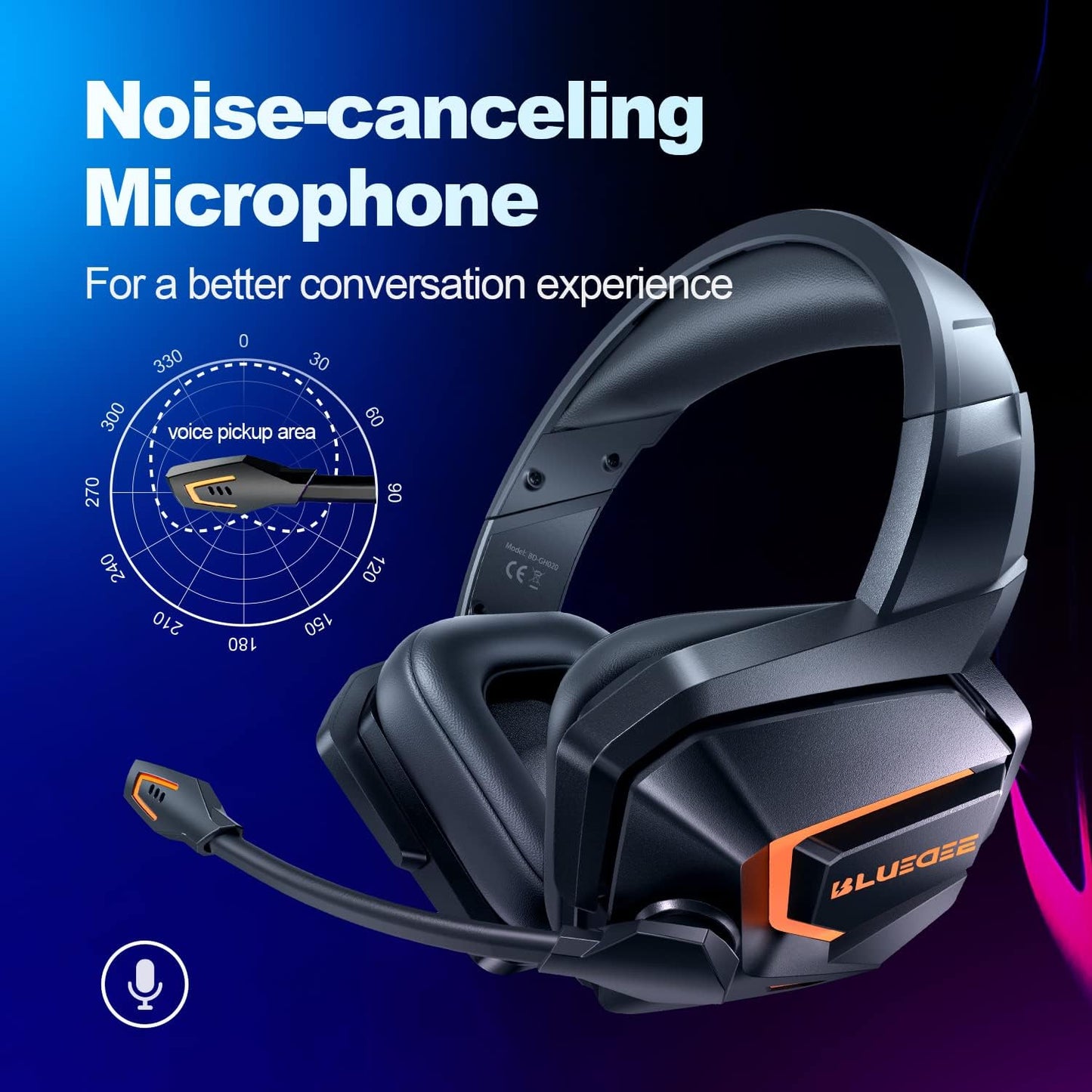 Wireless Gaming Headsets with Mic for PC PS4 PS5 PlayStation 4 5, Bluetooth USB Gamer Headphones with Noise Cancelling Microphone for Computer Laptop PC Mac