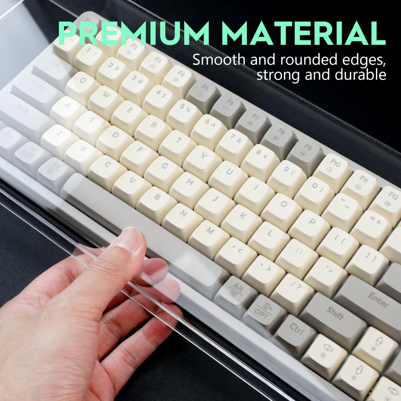 DOITOOL Acrylic Computer Keyboard Cover, Mechanical Keyboard Dust Cover Protector Cat Covers,Laptop Dust Cover(18.6 x 5.9X 1.8inch)