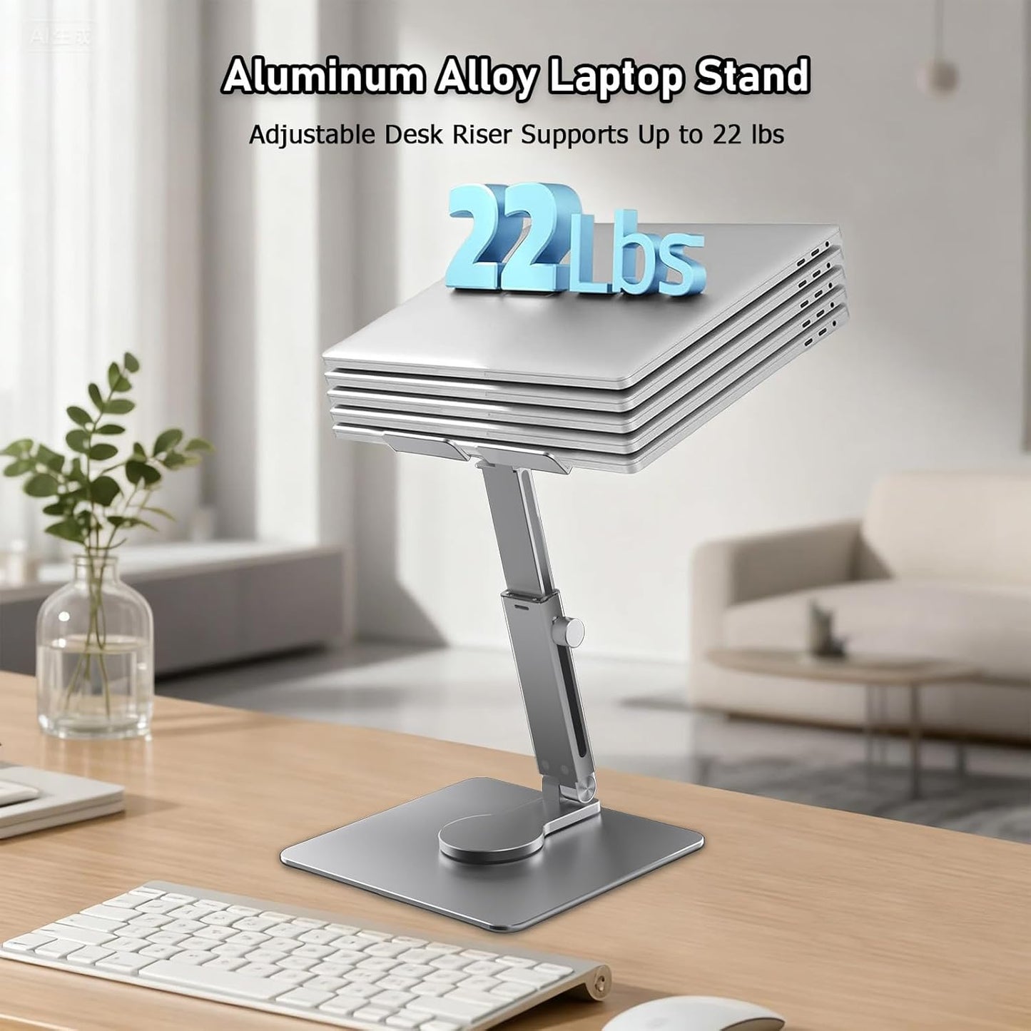 Tablet Stand, Height Adjustable with 360 Rotating Base - Desk Stand Holder, Rotating Display Stand for All 5.8-12.9” iPad Samsung Phone Tablet Kindle E-Reader and More