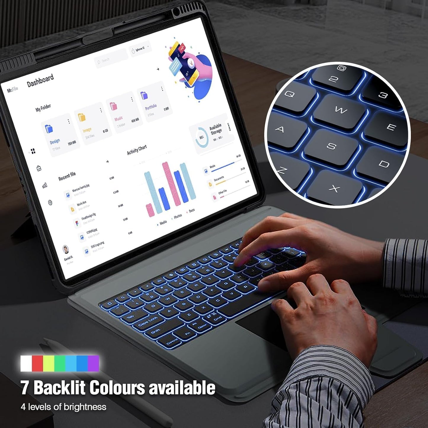 Nillkin for iPad 10th Generation Case with Keyboard & iPad 11th (A16, 2025), Magic-Style Magnetic Detachable Backlit Keyboard Case with Camera Cover and Multi-Touch Trackpad for 10th Generation