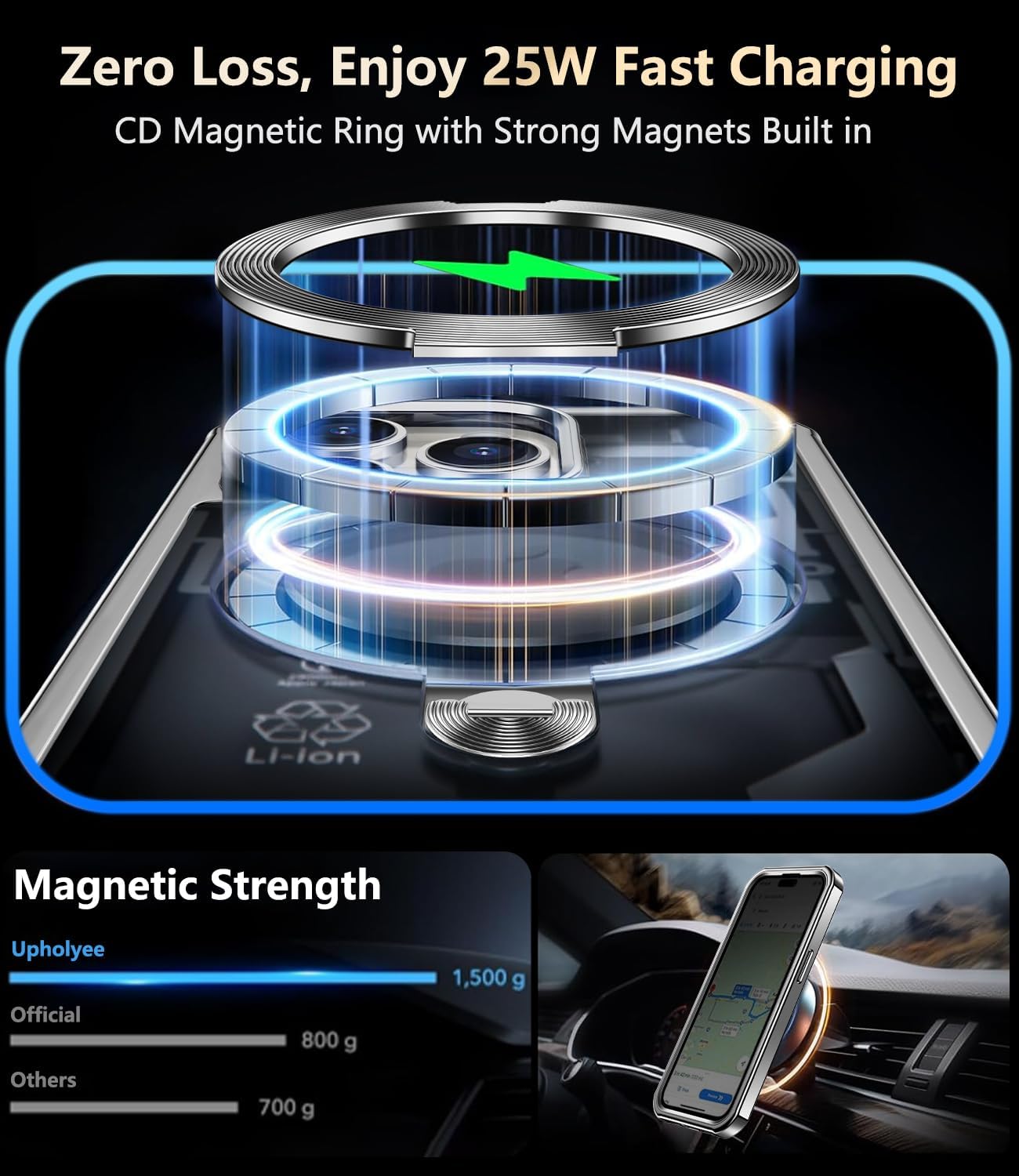 [360° Rotatable CD Stand & Built-in Privacy Screen Magnetic Case for iPhone 15 Pro Max[Compatible with MagSafe&Full Signal] Mil-Grade Shockproof Full Body Anti-Spy Cover for 15 Pro Max-Gray