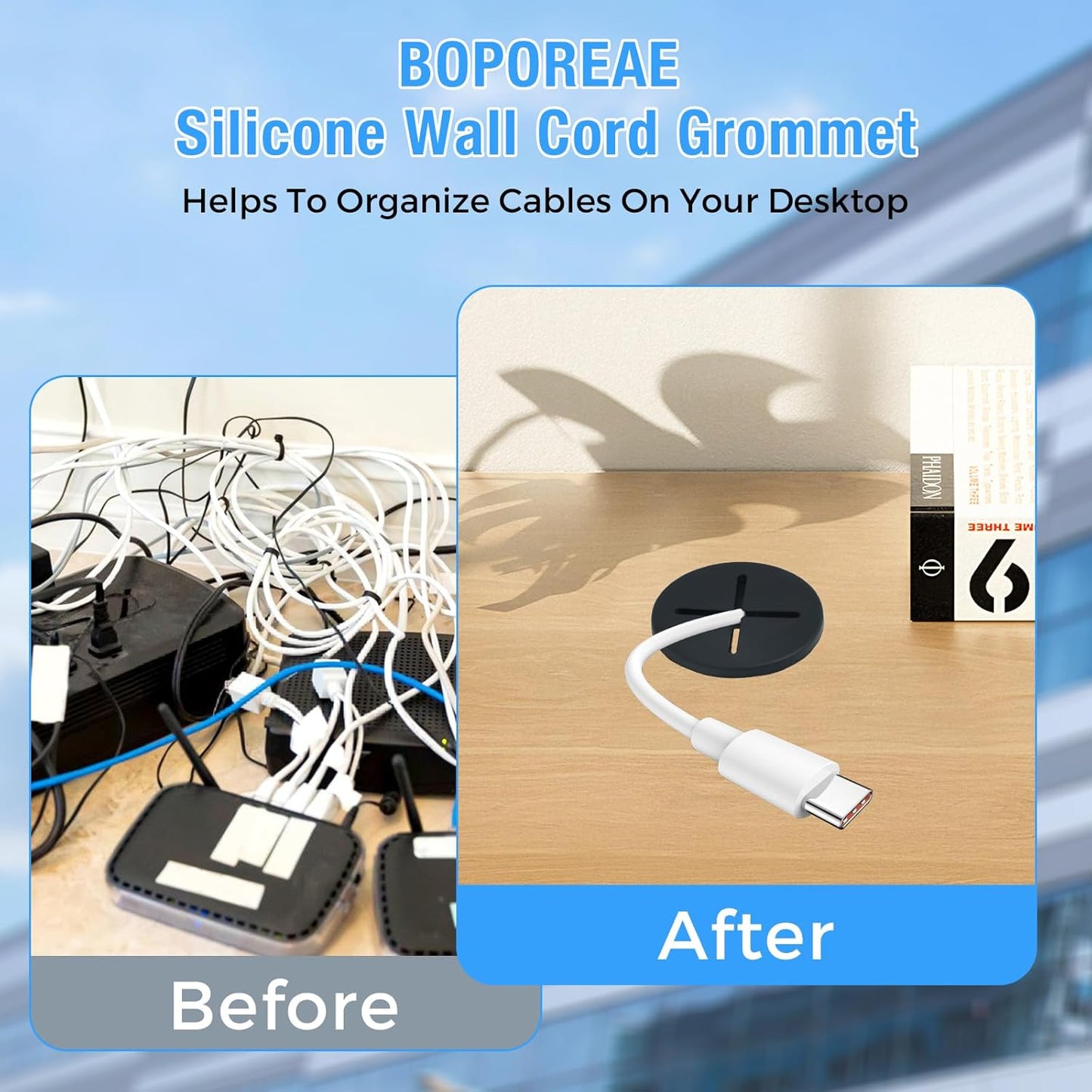 Desk Grommet, 3/4 in 20 mm Silicone Rubber Grommets, Black Desk Hole Cover for Cables, Flexible Wall Cord Pass Through Grommet for Office Table Computer Home Furniture Wire Organizer-15 Pcs