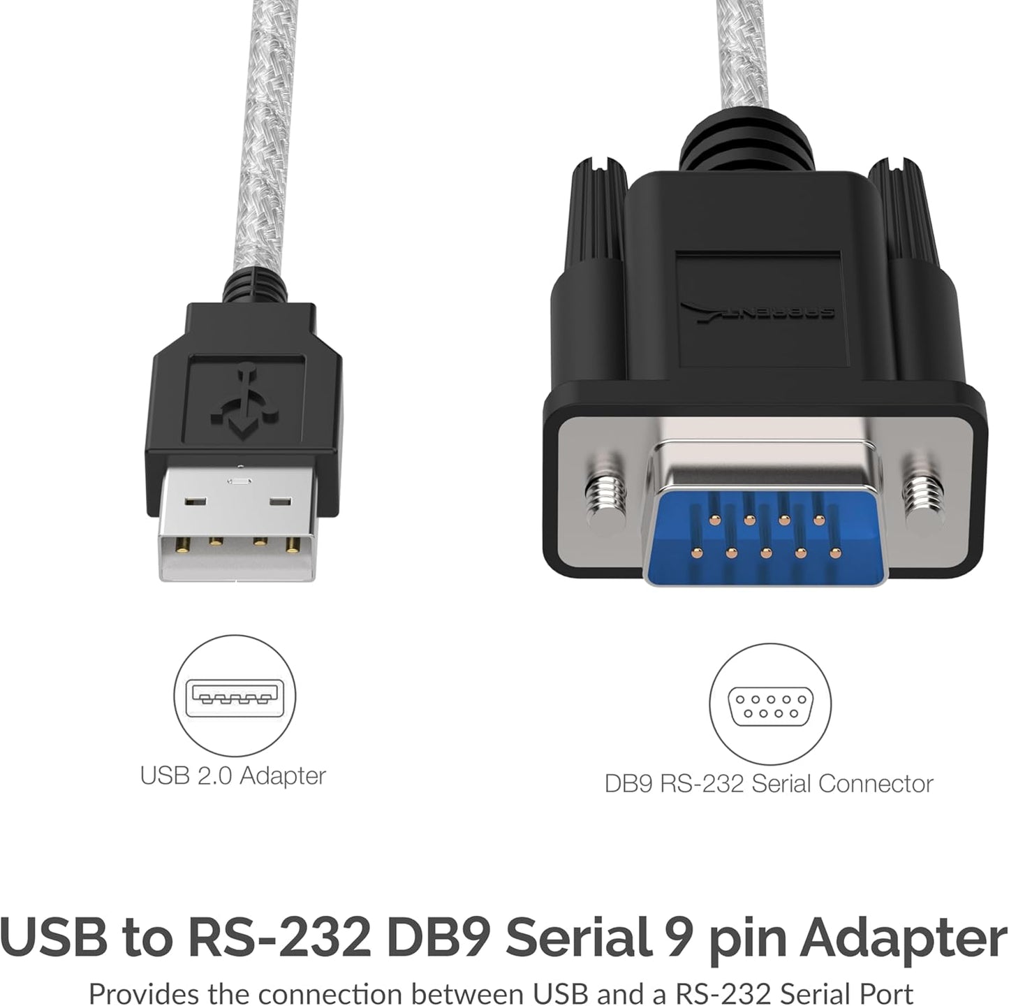SABRENT 6-FT USB to RS-232 DB9 Serial 9 pin Adapter (Prolific PL2303) (SBT-USC6K)