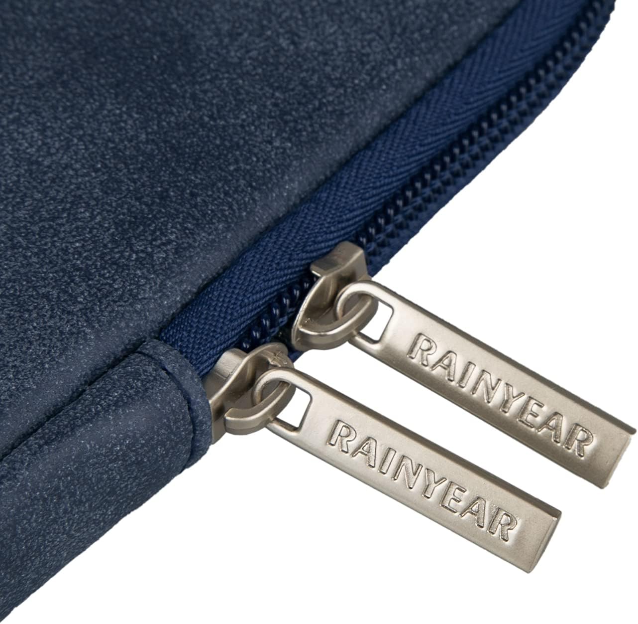 RAINYEAR 15.6 Inch Laptop Sleeve Protective Case PU Suede Leather Zipper Padded Cover Water Resistant Carrying Bag Compatible with 15.6" Notebook Computer Chromebook(Deep Blue)