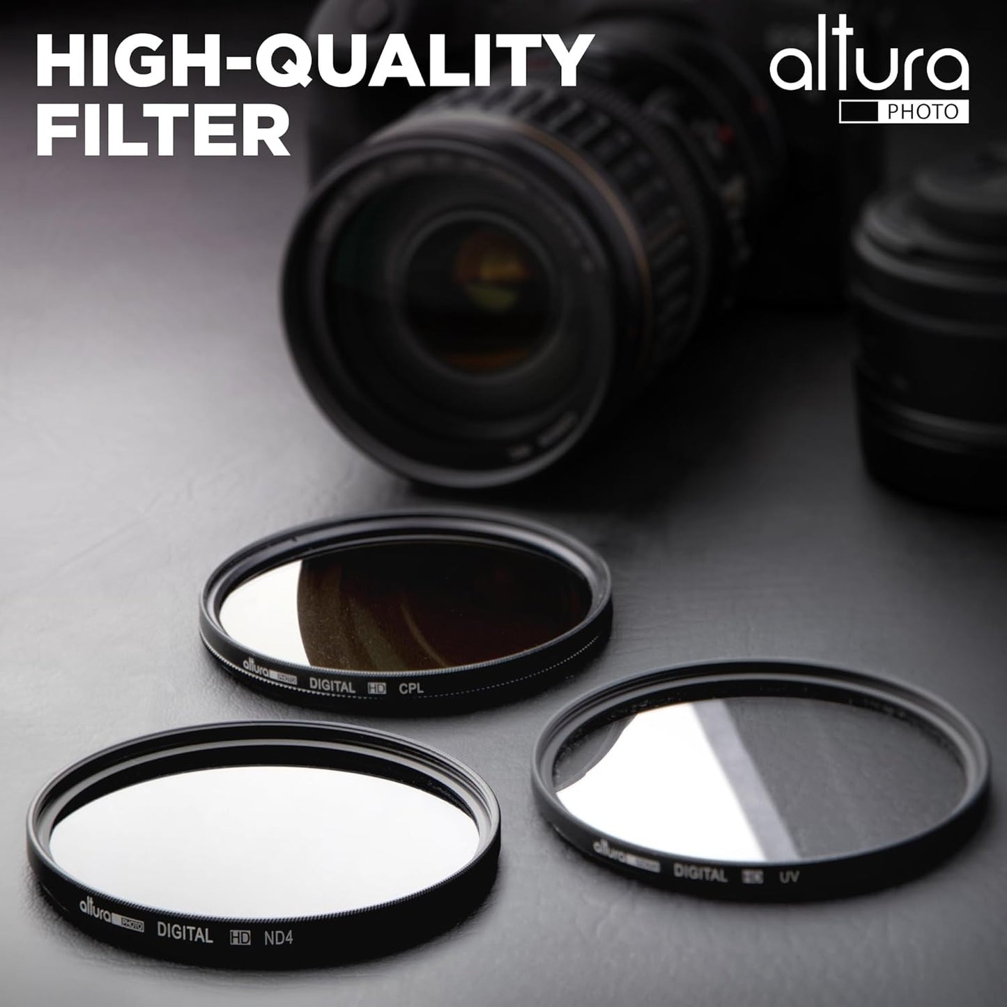 Altura Photo 72mm Lens Filter Kit - Multi-Coated UV Protector, CPL Polarizing and ND Neutral Density Filters + Case for Camera Accessories & Lenses