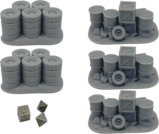 Hautico Cargo Piles Miniature Terrain Compatible with Dungeons and Dragons, 28mm Miniature Wargaming, Tabletop RPGs, Wargame Scenery