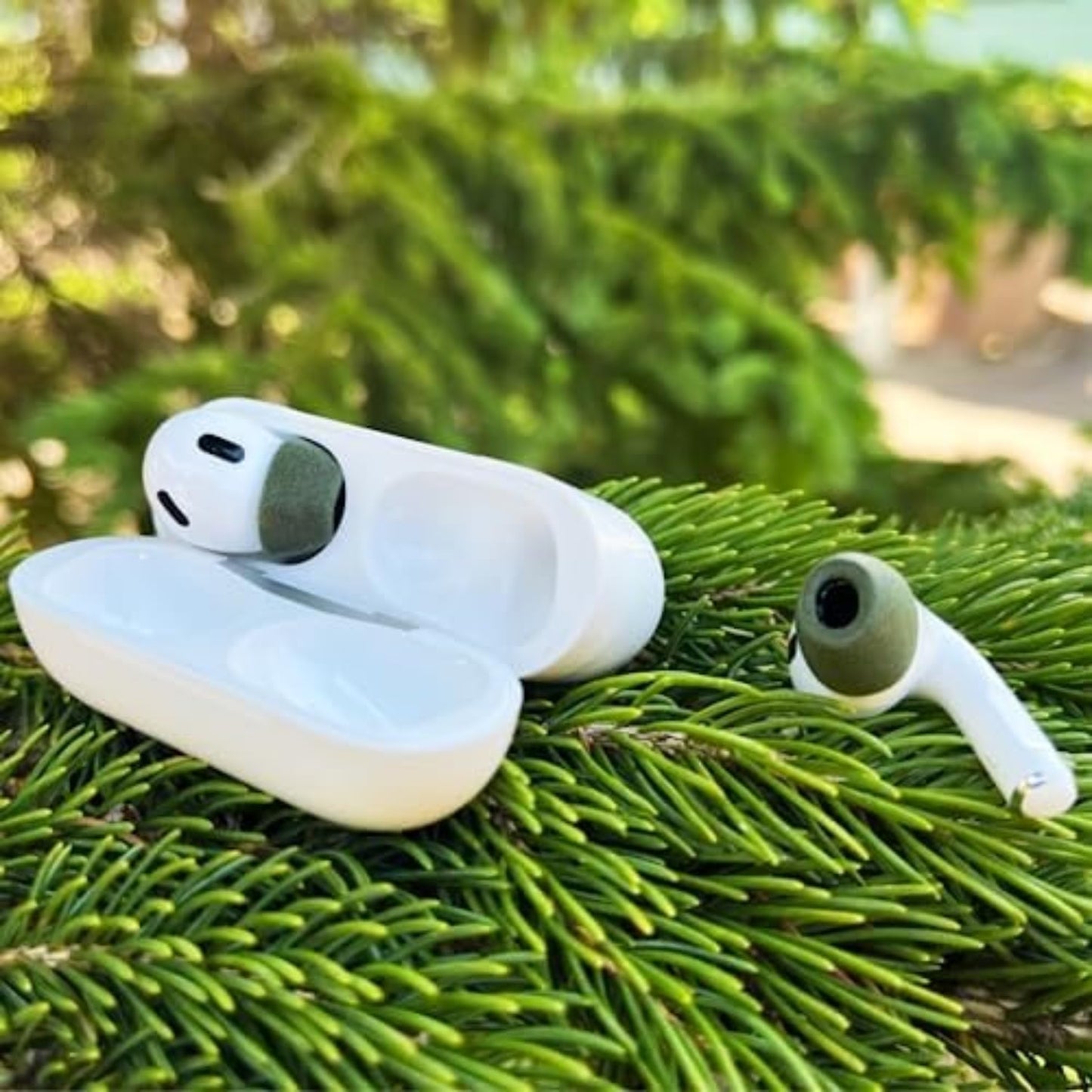 Comply Memory Foam Replacement Earbud Tips for Apple AirPods Pro 1 & 2 Ultimate Comfort, Secure Fit, Superior Noise Isolation Anti Slip, Prevent from Falling Out Green, Small (3 Pairs)
