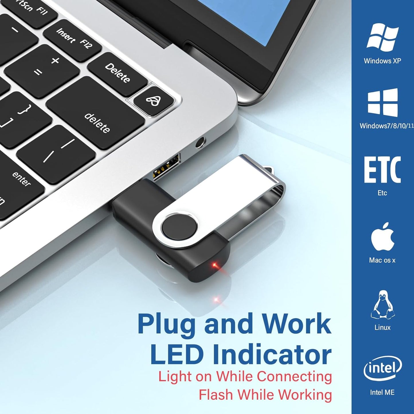 Flash Drives 8GB 20 Pack, Wooolken USB 2.0 Thumb Drives with Keychains Memory Stick USB Drive Pendrive for PC Laptop Computer (Mixcolors)
