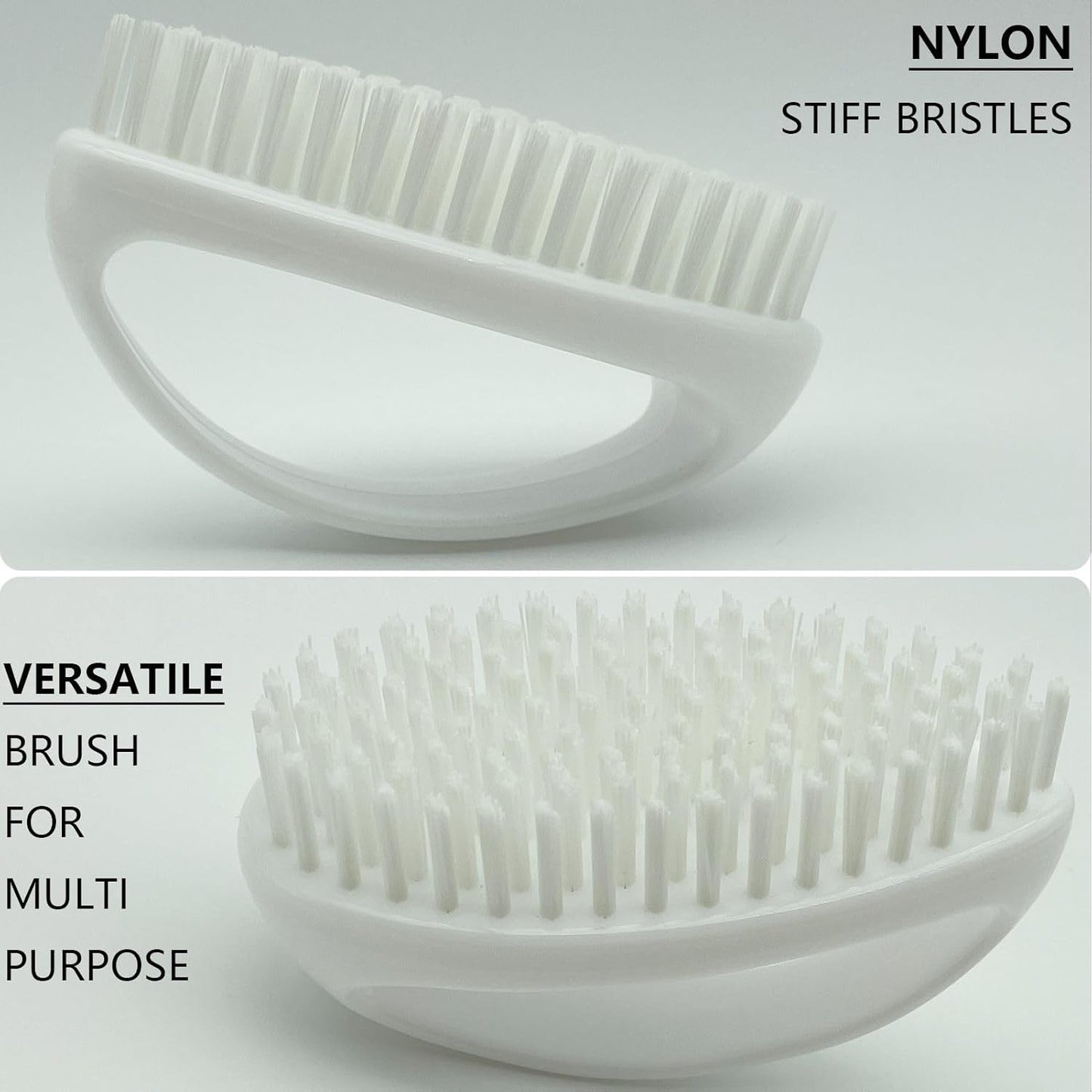 Scrub Brush for Cleaning Scrubbing Heavy Duty Stiff Nylon Bristles Cleaning Brush Multi-Purpose, White & Small Size