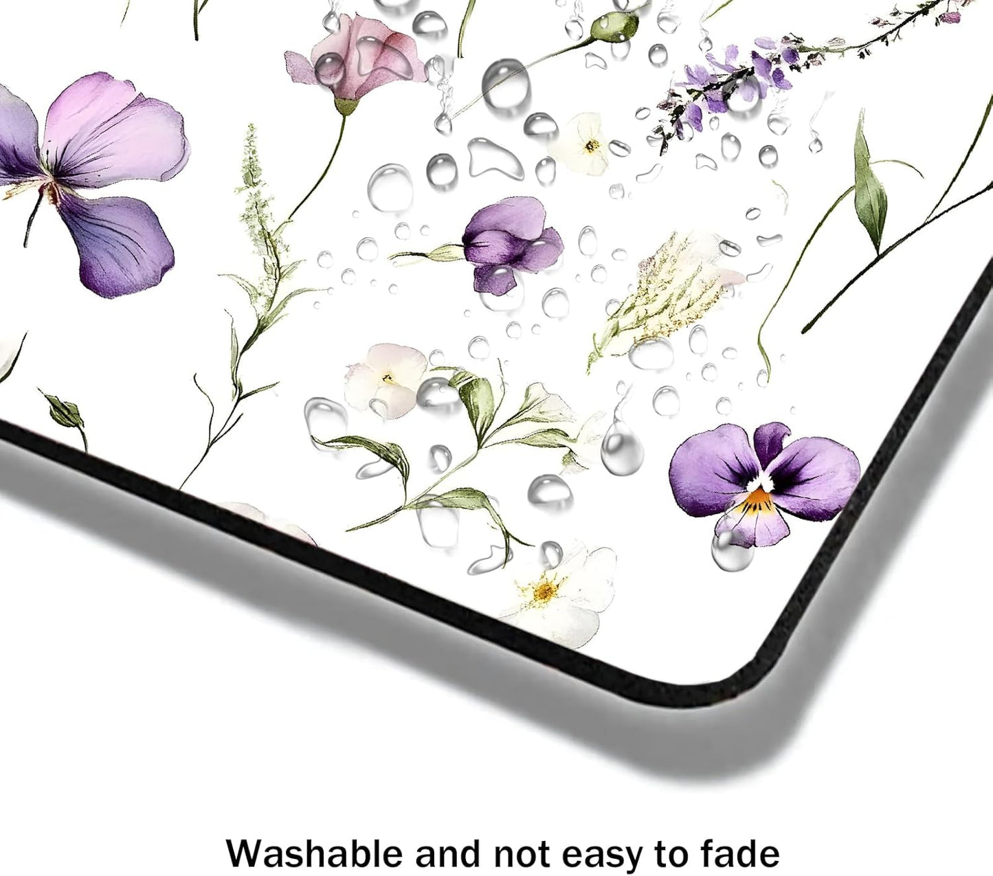 Mouse Pad, Abstract Wildflowers Flower Mouse Pads for Desk, 9.5" x 7.9" Non-Slip Rubber Base Computer Mousepad with Women, Portable Square Design for Wireless Mouse and Pad Laptop Office & Travel