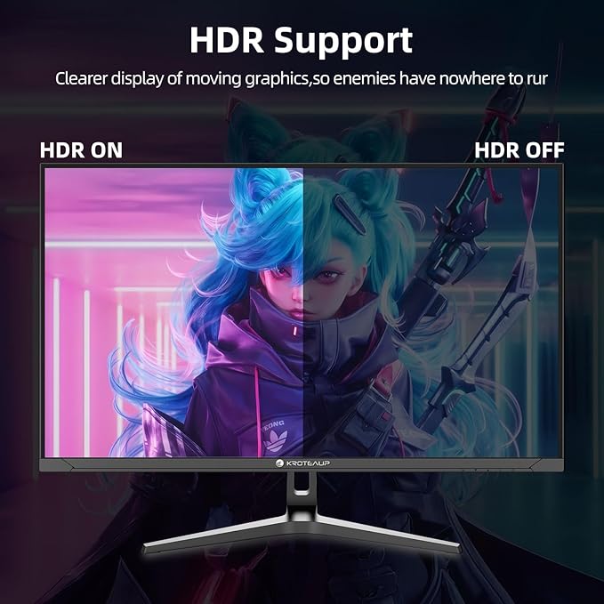 32 Inch UHD Gaming Monitor 4K, 60Hz (3840 X 2160) Computer Monitor, HDR400, DCI-P3 86%，100% sRGB, Eye Care, Freesync, HDMI, Dp Port and Built-in Speaker, Support Wall