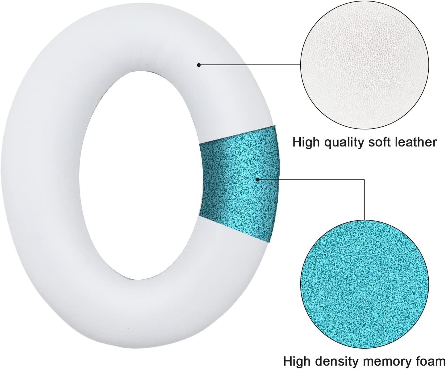 Replacement Ear Pads for Bose QuietComfort 35 35 II 15 25(qc 35 25 15/QC35 ii), Headphone Ear Covers, High Density Memory Cotton, Soft Leather, Adaptive Noise Isolation Headphones Pads Cushions