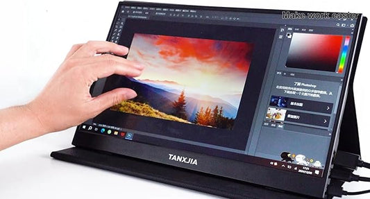 15.6 inch Portable Monitor|10-Point Touch Screen |FHD 1080P|IPS Anti-Glare Display, USB-C/HDMI Plug & Play|Compatible with Laptop, PC, Phone, PS5|Switch, Dual Monitor for Work & Gaming