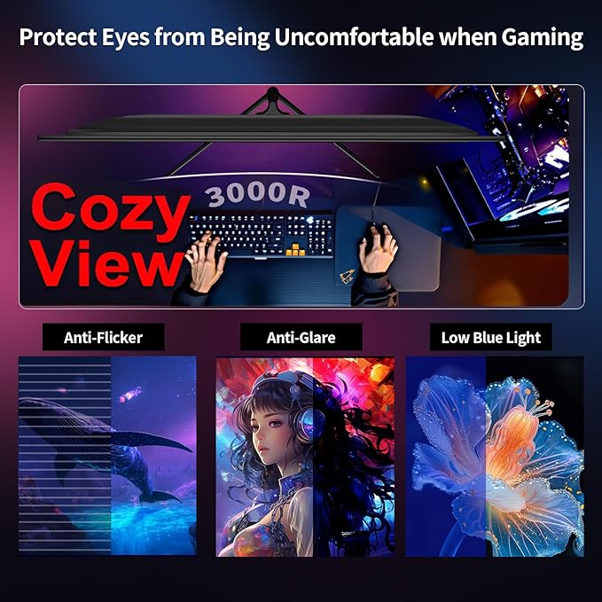 ZZA 32 Inch Curved Monitor 4k, Computer Screen 60HZ 4k UHD(3840 * 2160P) 3000R VA Panel, Gaming Monitor 4K AMD Freesync, 100% sRGB HDR10 Wall Mountable Installs(HDMI 2.0/DP 1.4 * 2)