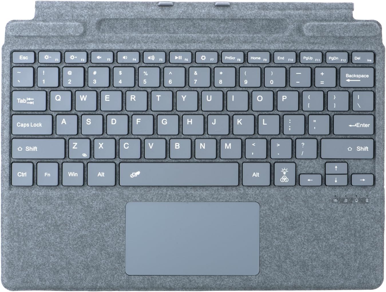 Keyboard for Microsoft Surface Pro Copilot+ (11th Edition) / Pro 11 / Pro 10 / Pro 9 / Pro 8 / Pro X, 13 inch, Detachable Type Cover with Touchpad, 7-Color Backlit & Pen Holder (Ice Blue)