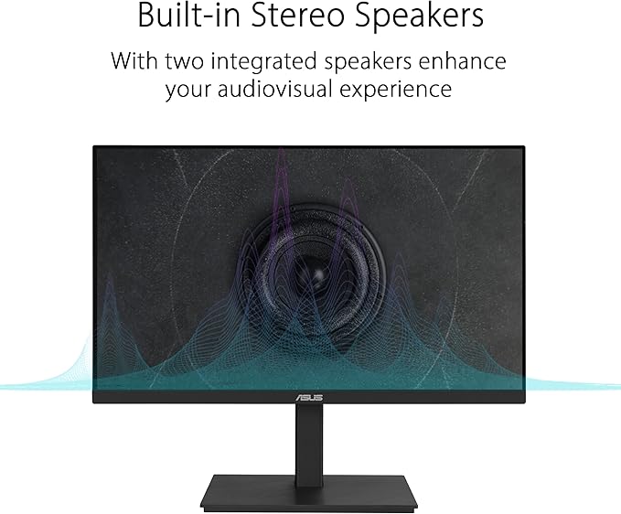 ASUS 23.8” 1080P Docking Monitor (VA24ECPSN) - Full HD, IPS, 75Hz, Adaptive-Sync, Speakers, Eye Care, Low Blue Light, Flicker Free, USB-C, RJ45, HDMI, Frameless, Height Adjustment, VESA Wall Mountable