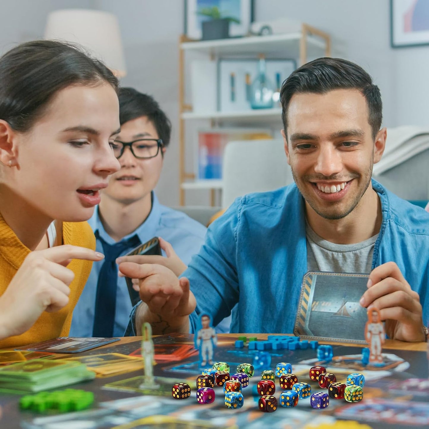 144 Pieces 12mm 6 Sided Mini Dice Set for School Classroom Table Games D6 Game Standard Dice with Portable Plastic Box for Teaching Math Learning