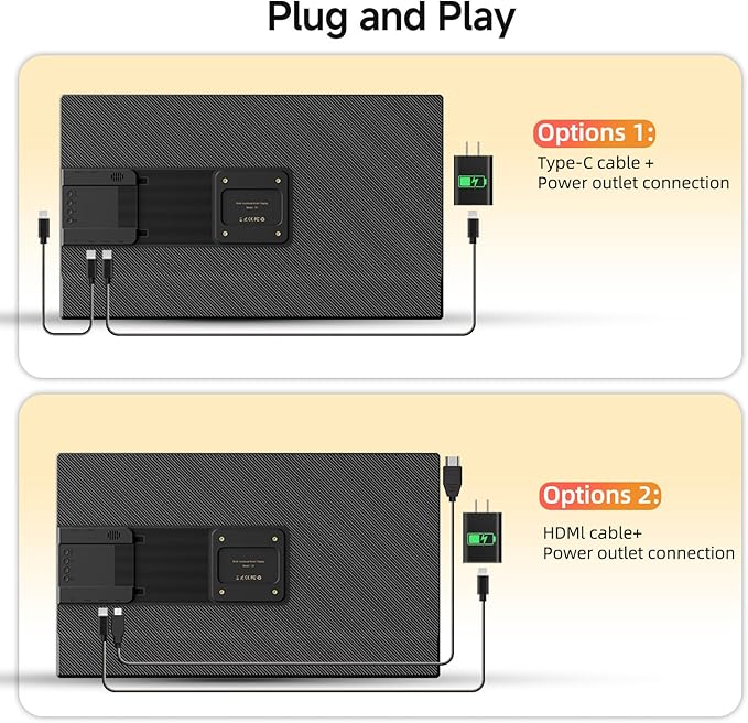 23.8" 2.5K 180Hz Portable Monitor - QHD Laptop Screen Extender 112% sRGB Wide Color HDR HDMI USB C Travel External Display with Stand Gaming Monitor for Computer PC Phone Game Console