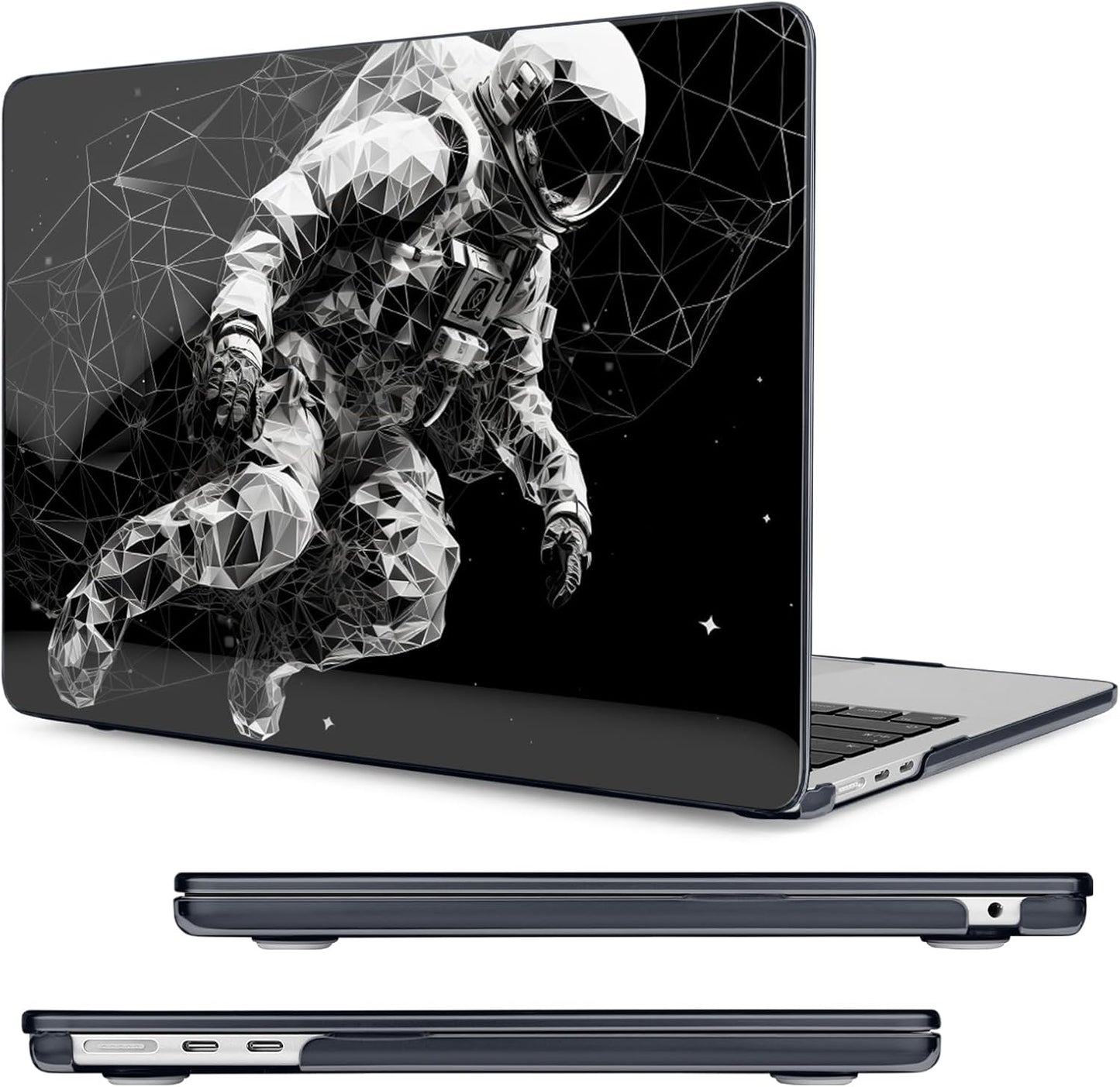Compatible with MacBook Air 15 inch Case, M4 A3241/M3 A3114/M2 A2941 (Released 2025 to 2023), Hard Shell, Keyboard Cover, Screen Protector, Webcam Cover & Type-C Adapter, Astronaut
