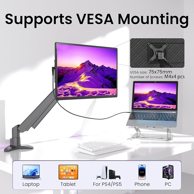 Laptop Screen Extender Portable Monitor - Dual 16" 1200P FHD Travel Monitor Fit for 13-17" Laptops Plug & Play 360° Rotating Detachable Stand Height Adjustable for Travel/Work/Study