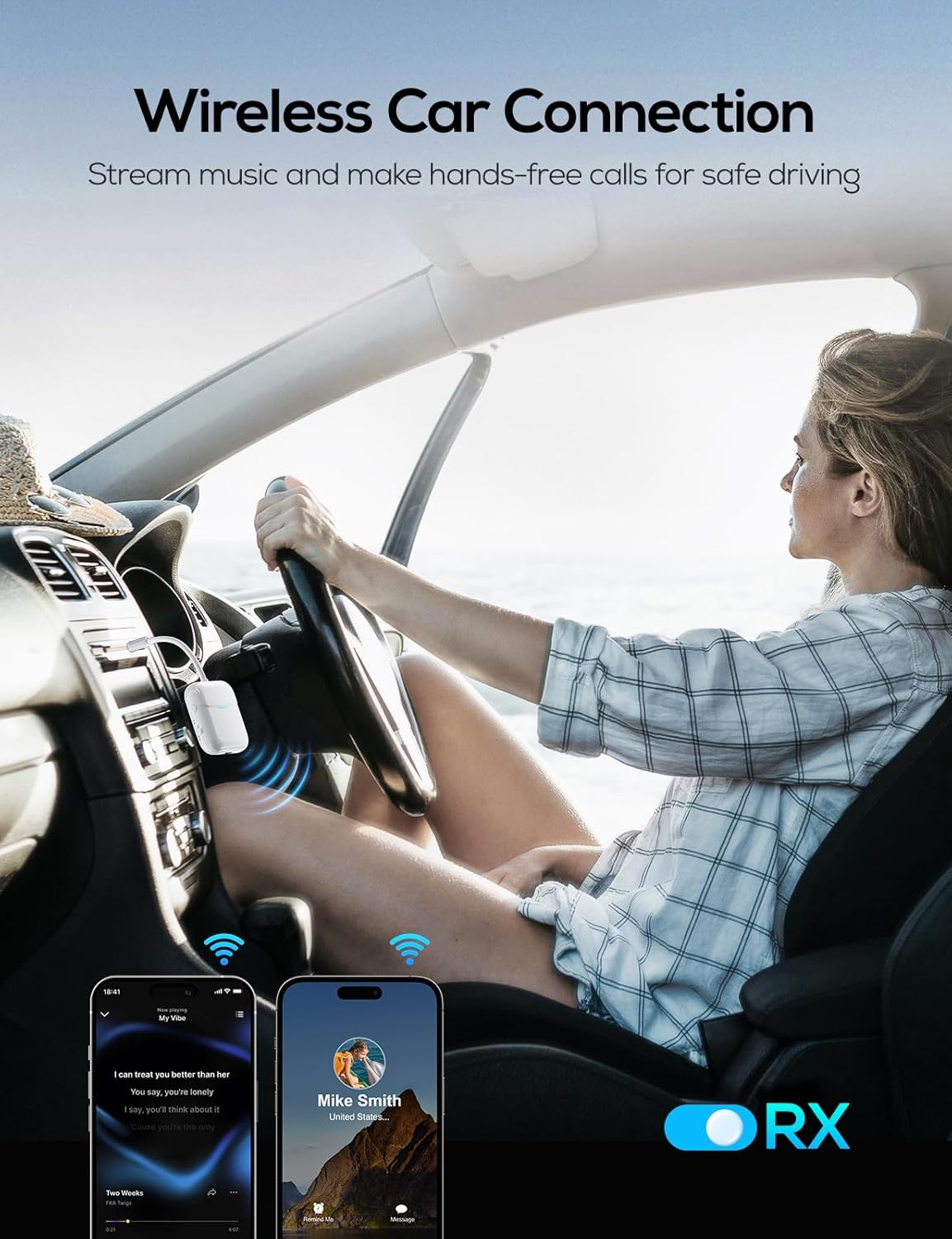 Nulaxy Air in-Flight Bluetooth Wireless Audio Transmitter Receiver for up to 2 AirPods & Wireless Headphones, Bluetooth Adapter for All 3.5mm Jacks on Airplanes, Gym Equipment, TVs & Gaming Consoles