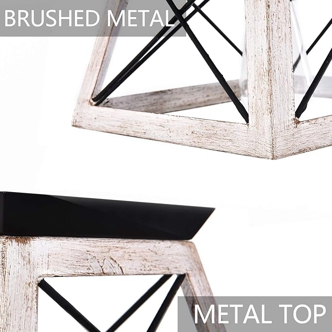 Luupyia Farmhouse Ceiling Light Fixture Semi Flush Mount, One-Light Square Farmhouse Chandelier Lighting, Rustic Island Overhead Fixtures for Dining Room Entryway Living Room Beige