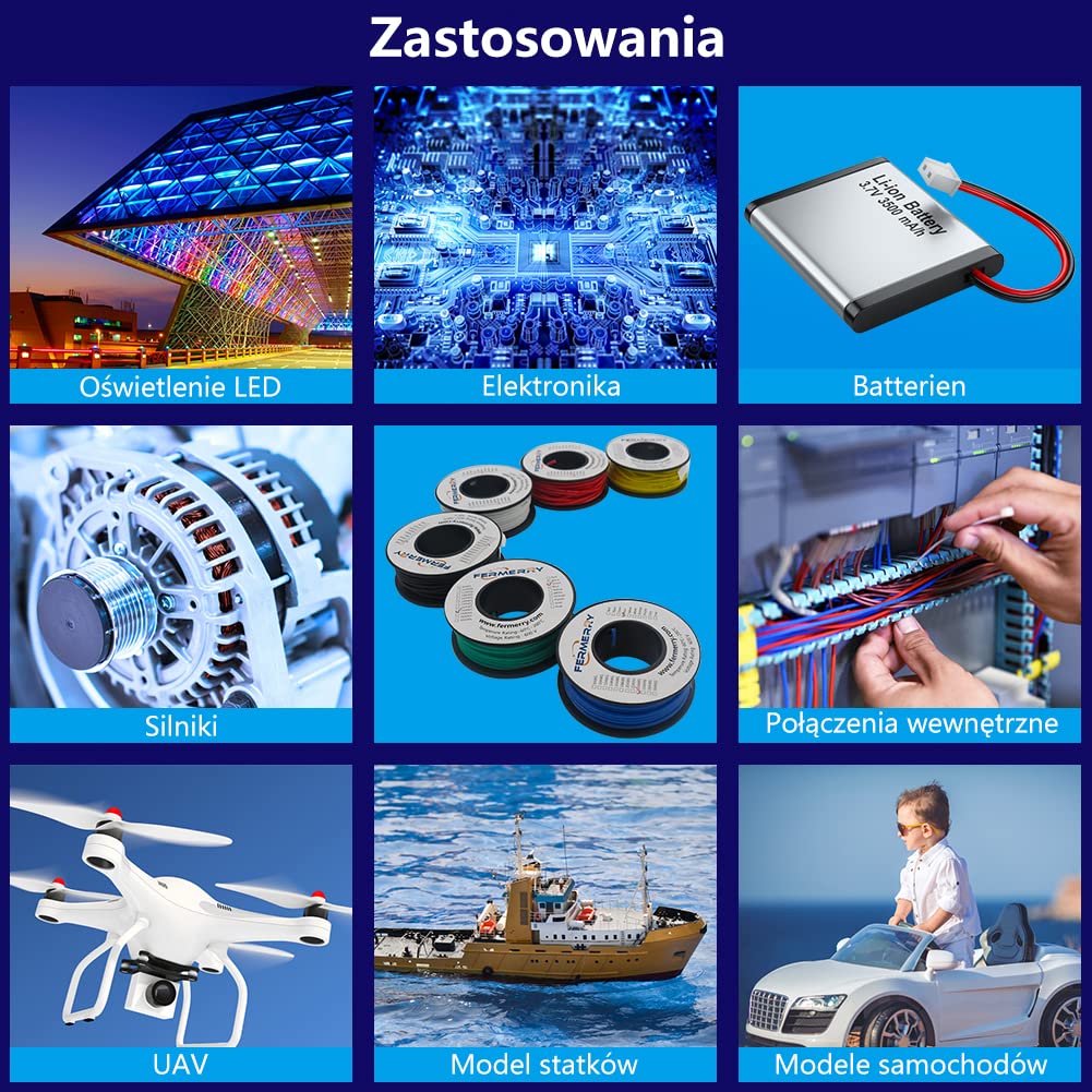 Fermerry 26 AWG Stranded Wire Spool 10ft Each 6 Colors Flexible 26 Gauge Silicone Hook up Wire Kit Electrical Tinned Copper Wire