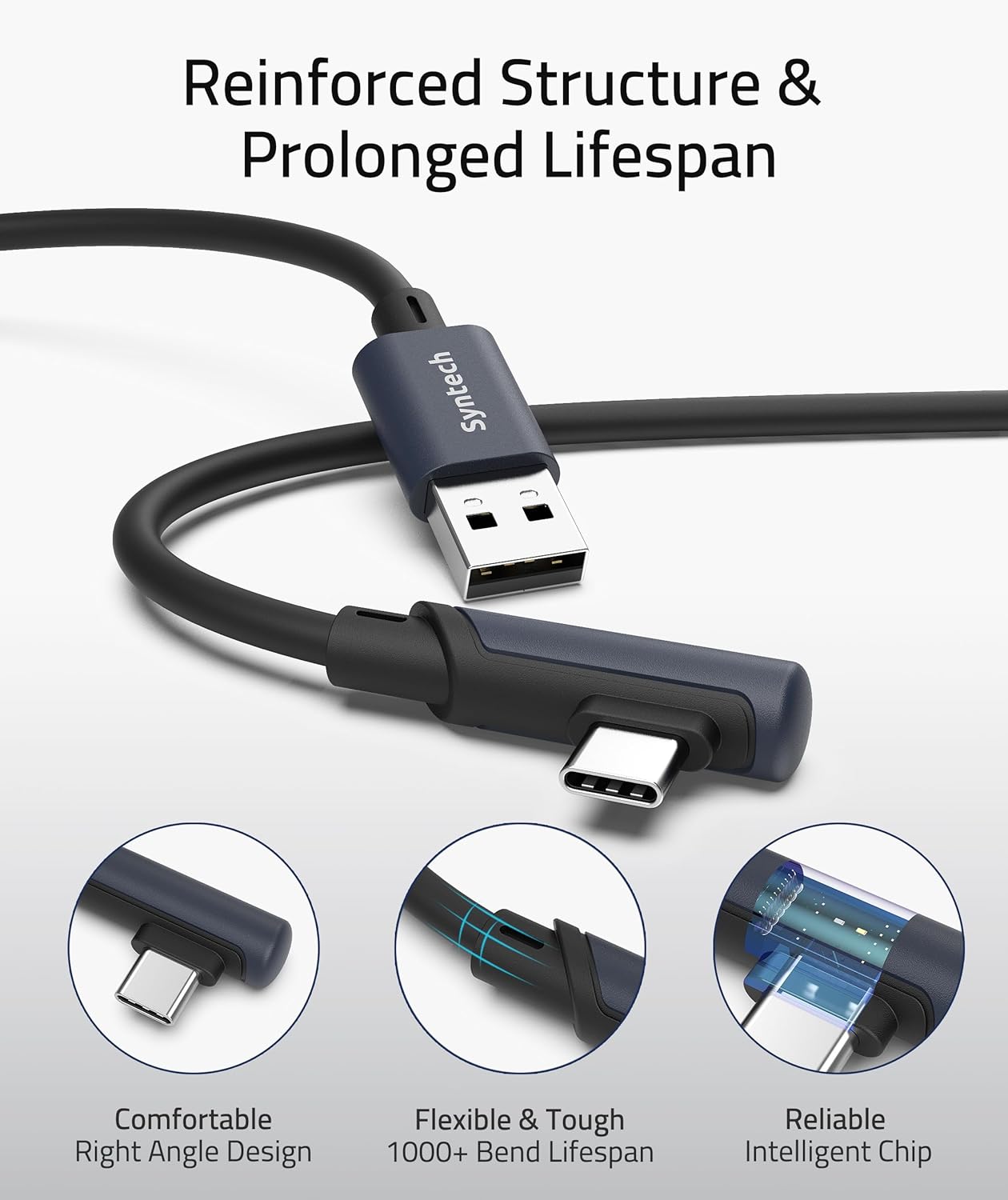 Syntech Link Cable 20 FT Compatible with Oculus/Meta Quest 3/Meta Quest 3S, Quest2/Pro/Pico 4/Ultra Accessories and PC/SteamVR, High Speed PC Data Transfer, USB 3.0 to USB Cable for VR Headset, Black