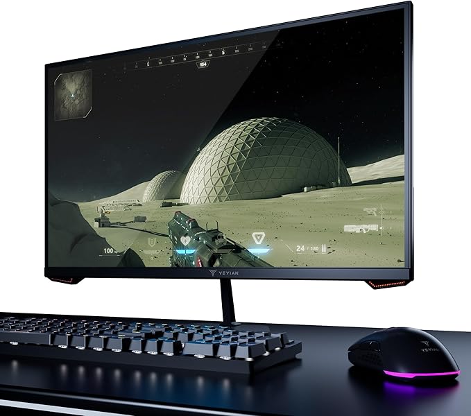 YEYIAN 27 inch Gaming Monitor 1080P FHD 180Hz 1ms, 16:9 Flat IPS Ultra-Slim Panel, 97% sRGB 1000:1 Contrast Ratio 178° View Angle, HDR 10, HDMI 2.0, Freesync & G-Sync Support, Tilt Adjust