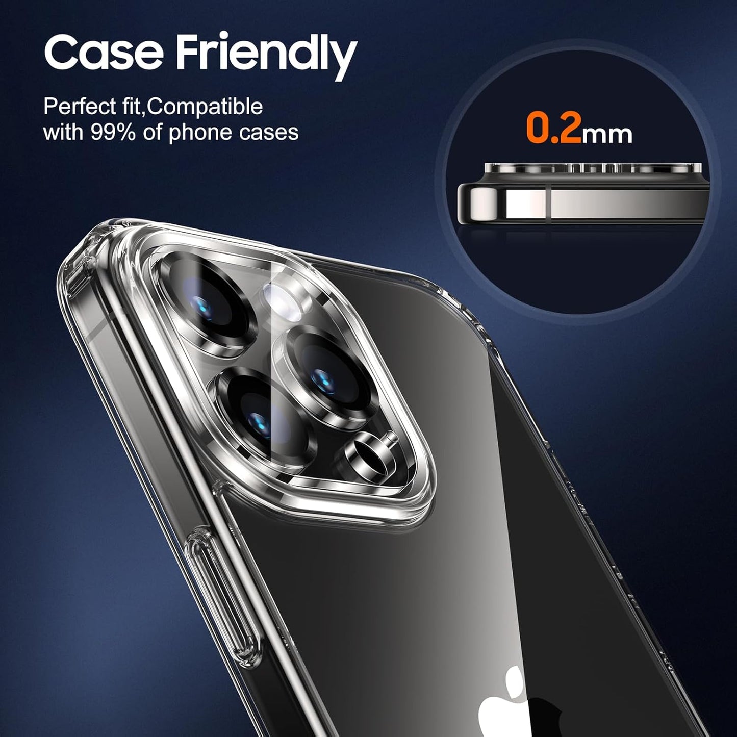 UniqueMe for 3 Pack iPhone 16 Pro/iPhone 16 Pro Max Camera Lens Protector - [Drop Protection] [Case Friendly] 9H Tempered Glass Camera Cover Screen [Update New Version] - Grey