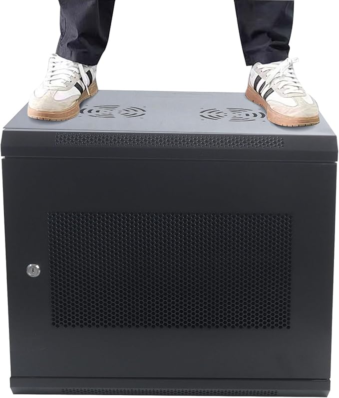 9U Wall Mount Server Cabinet IT Network Rack Enclosure Locking Door Black