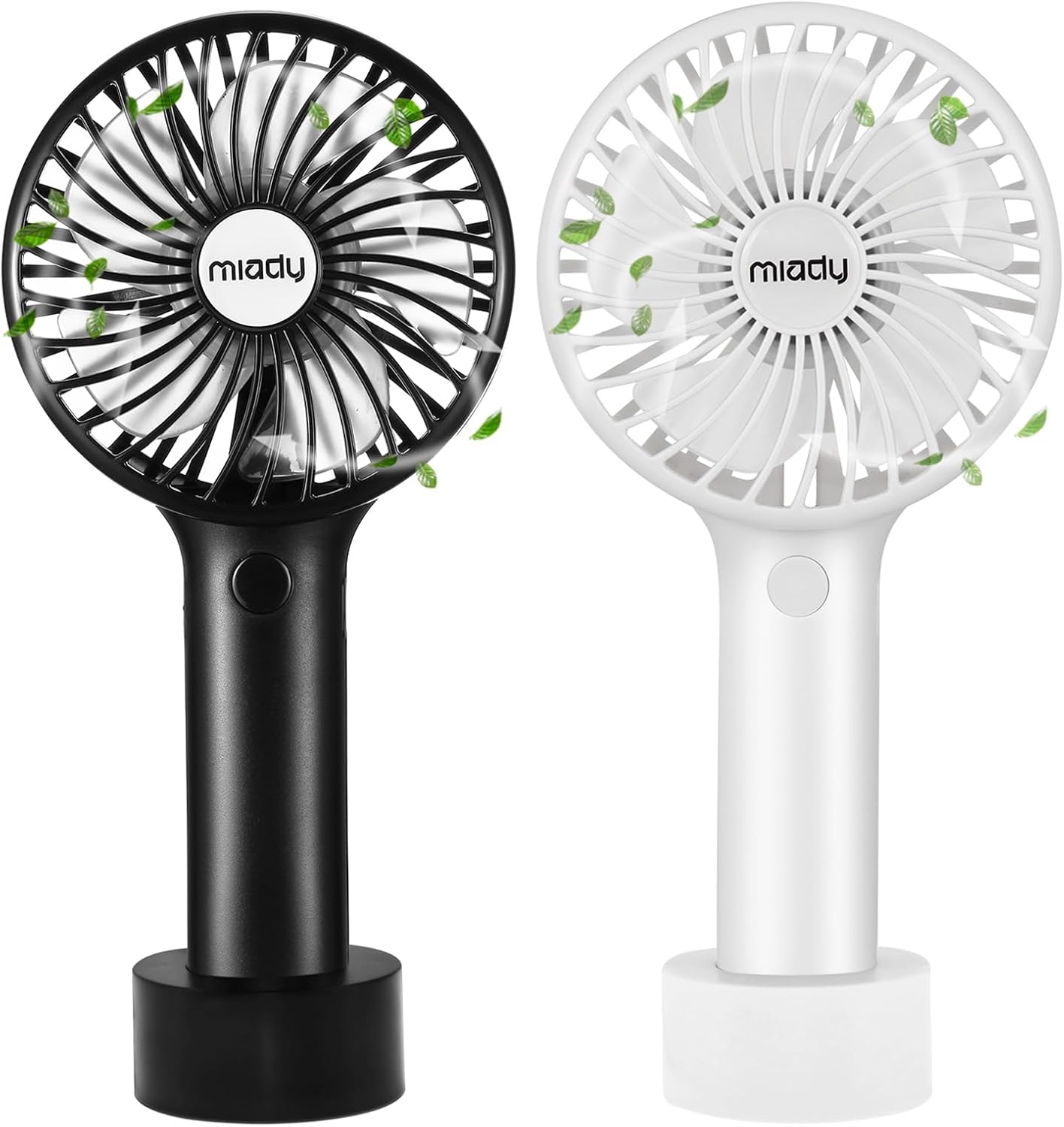 Miady 2-Pack Upgraded 5000mAh Portable Handheld Fan 3 Speed Mini USB Strong Wind 7-20 Hours Runtime Personal Electric for Travel Office Outdoor